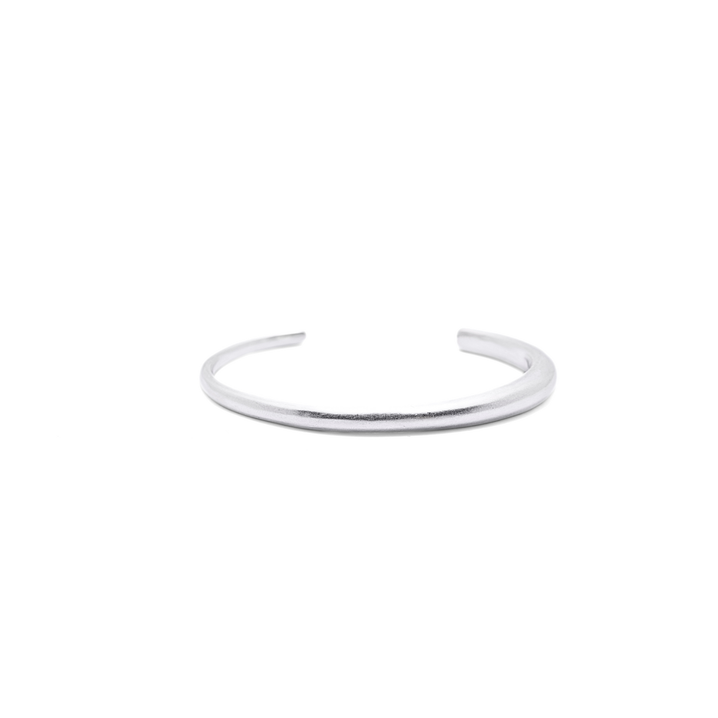 925 Dome Matte Bangle 18K White Gold Vermeil