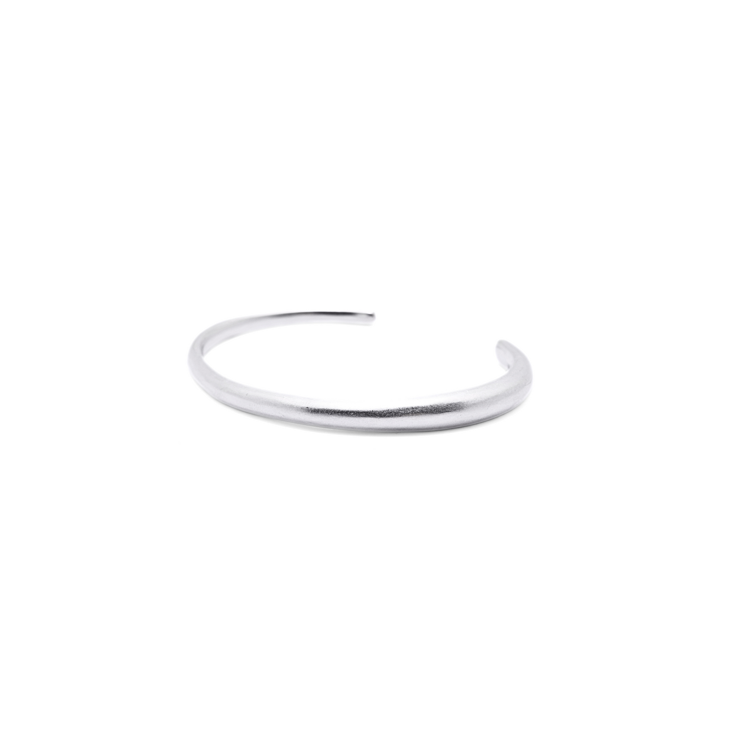 925 Dome Matte Bangle 18K White Gold Vermeil