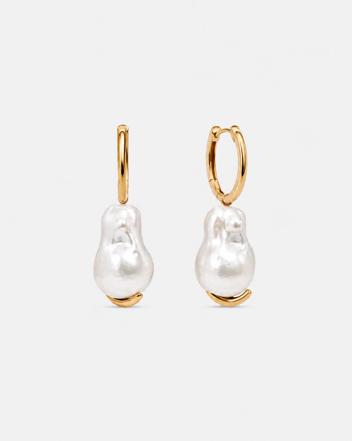 South Sea Baroque Pearl Hoop Earrings