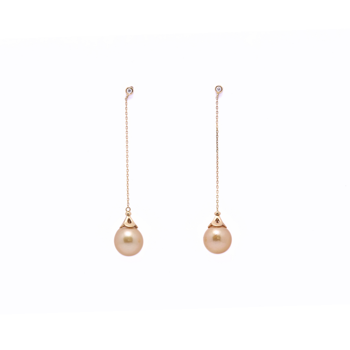 Pearl Diamond Drop Earrings (South Sea Pearls)