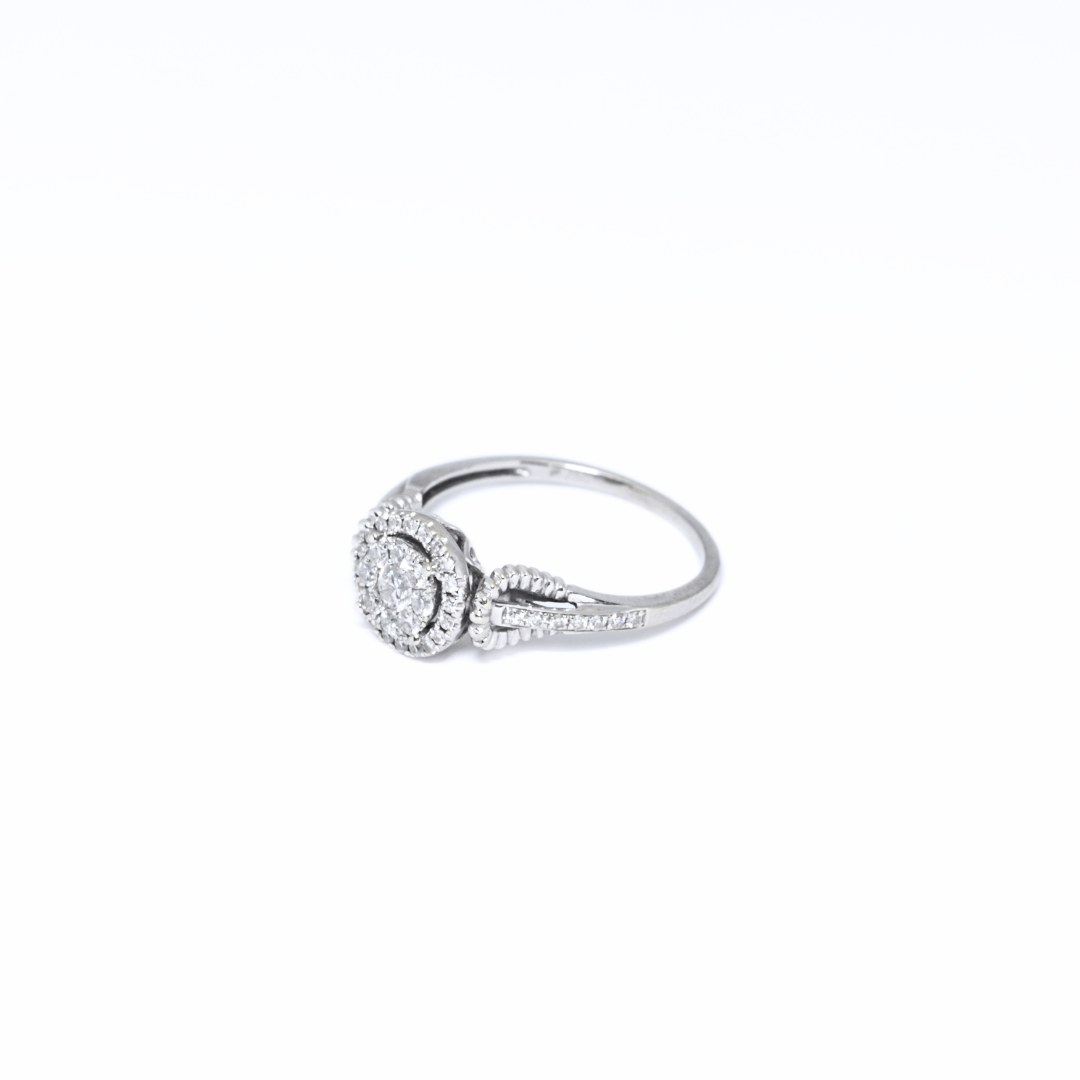 Round Diamond Ring with Side Stones
