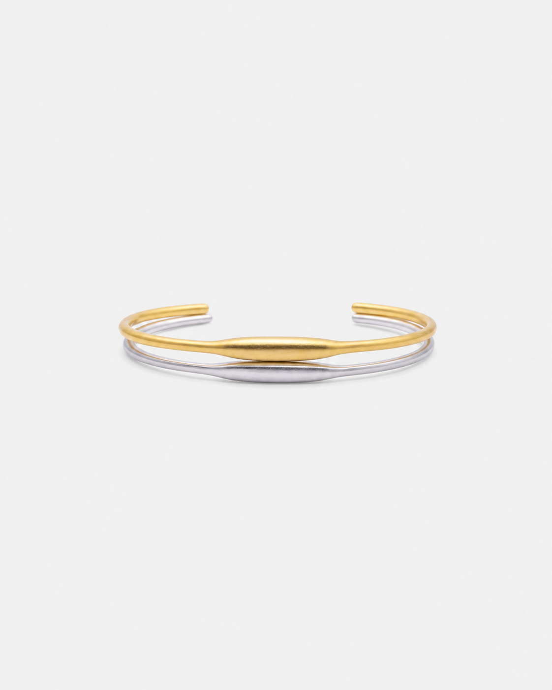 925 Dome Matte Bangle 18K White Gold Vermeil