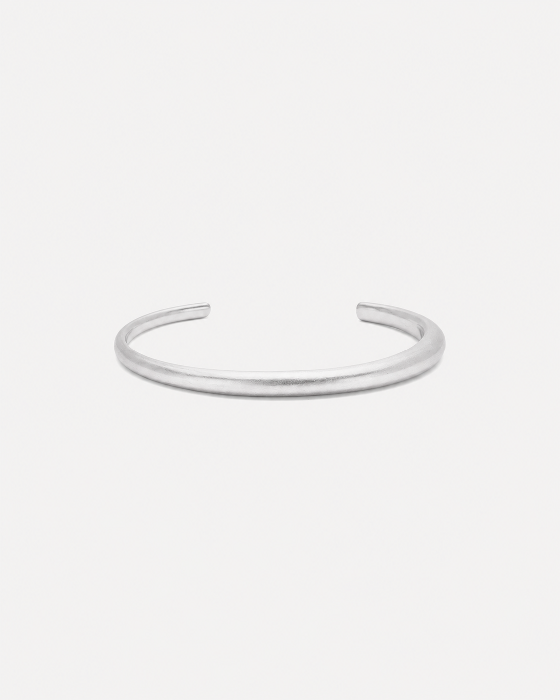925 Dome Matte Bangle 18K White Gold Vermeil