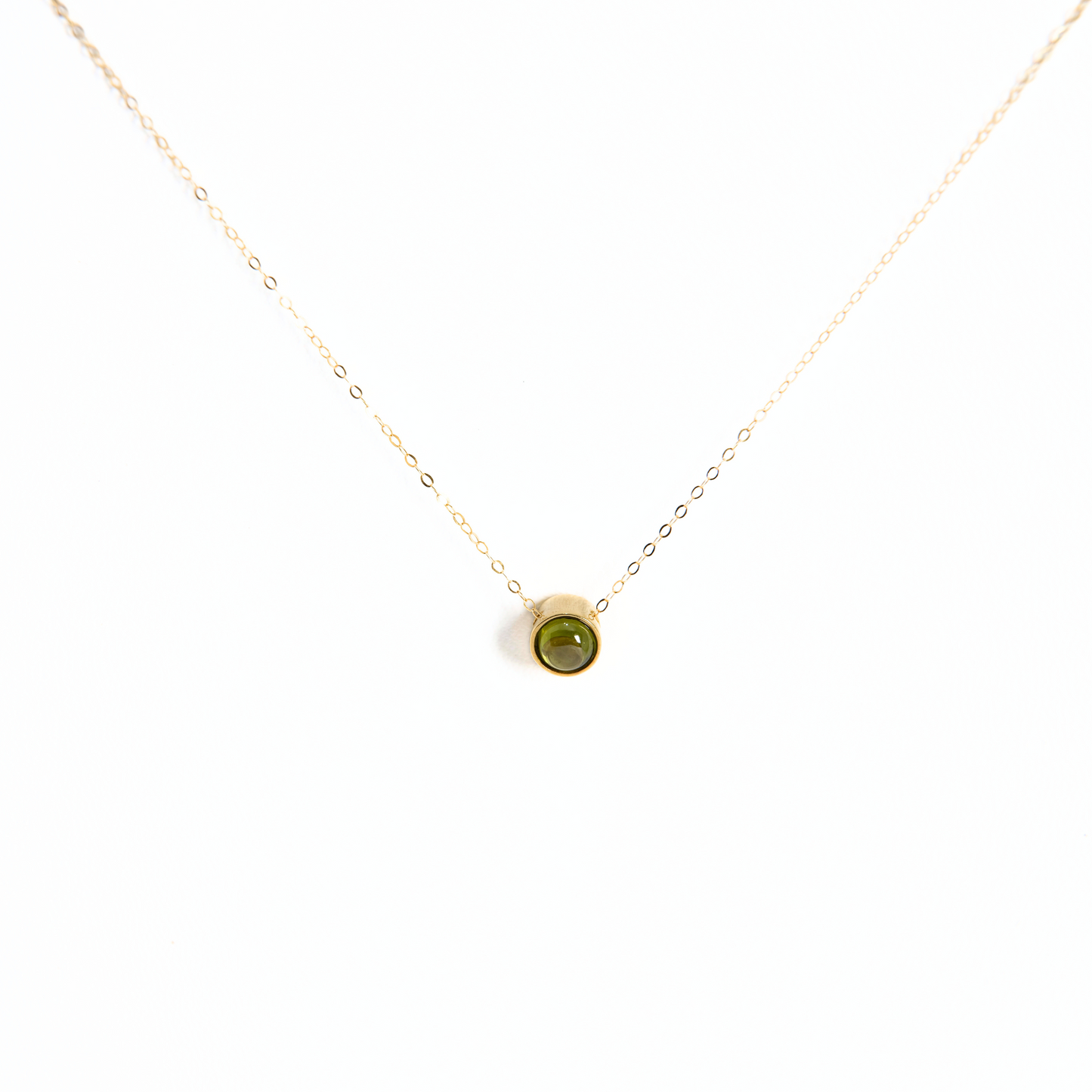 Green Tourmaline Cabochon Necklace