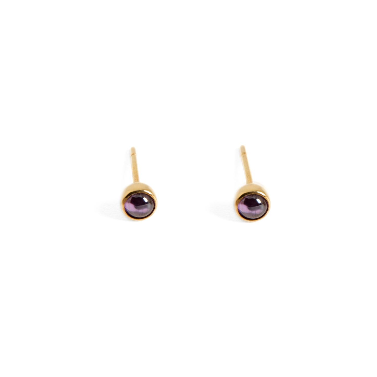 Amethyst Cabochon Bezel Studs