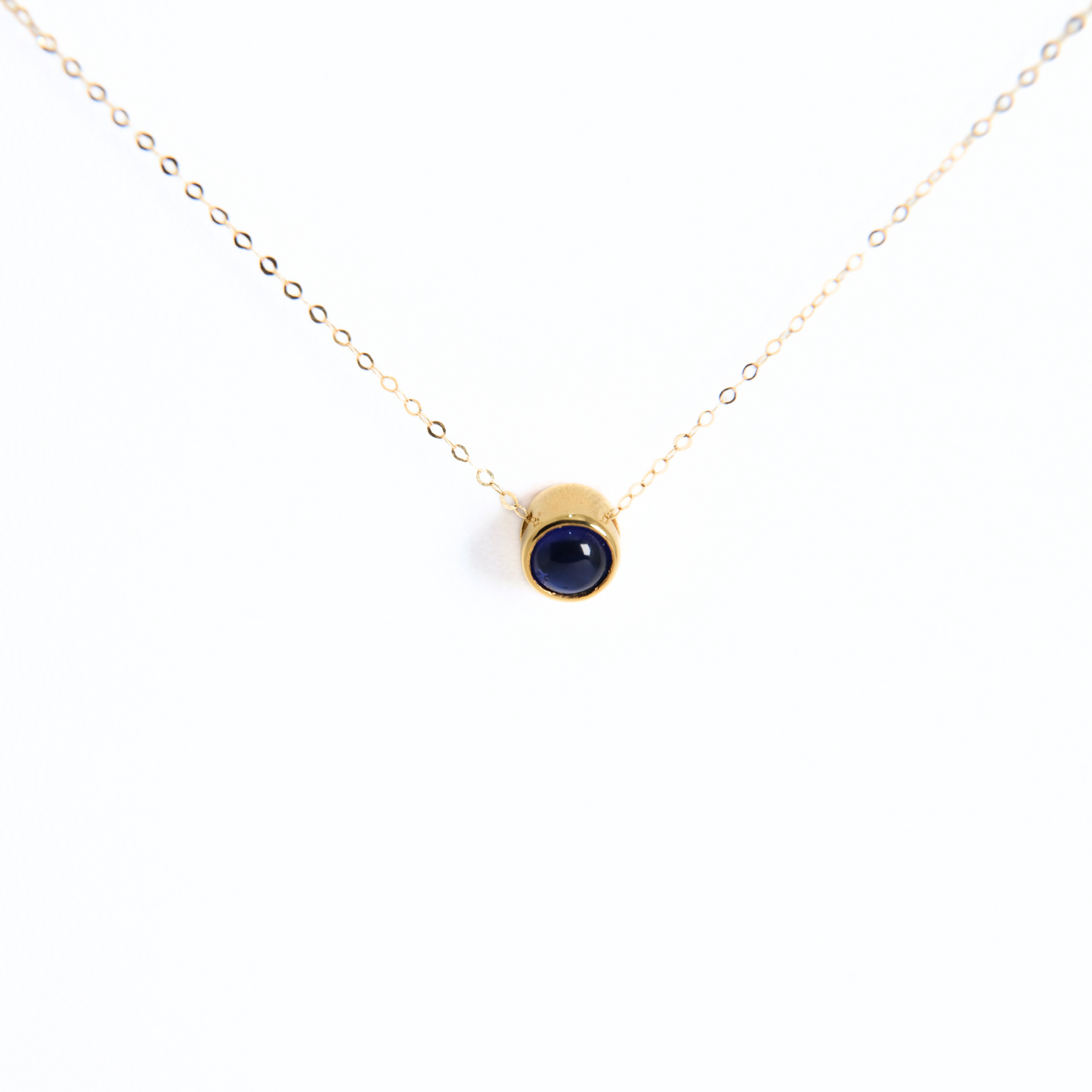 Blue Sapphire Cabochon Necklace