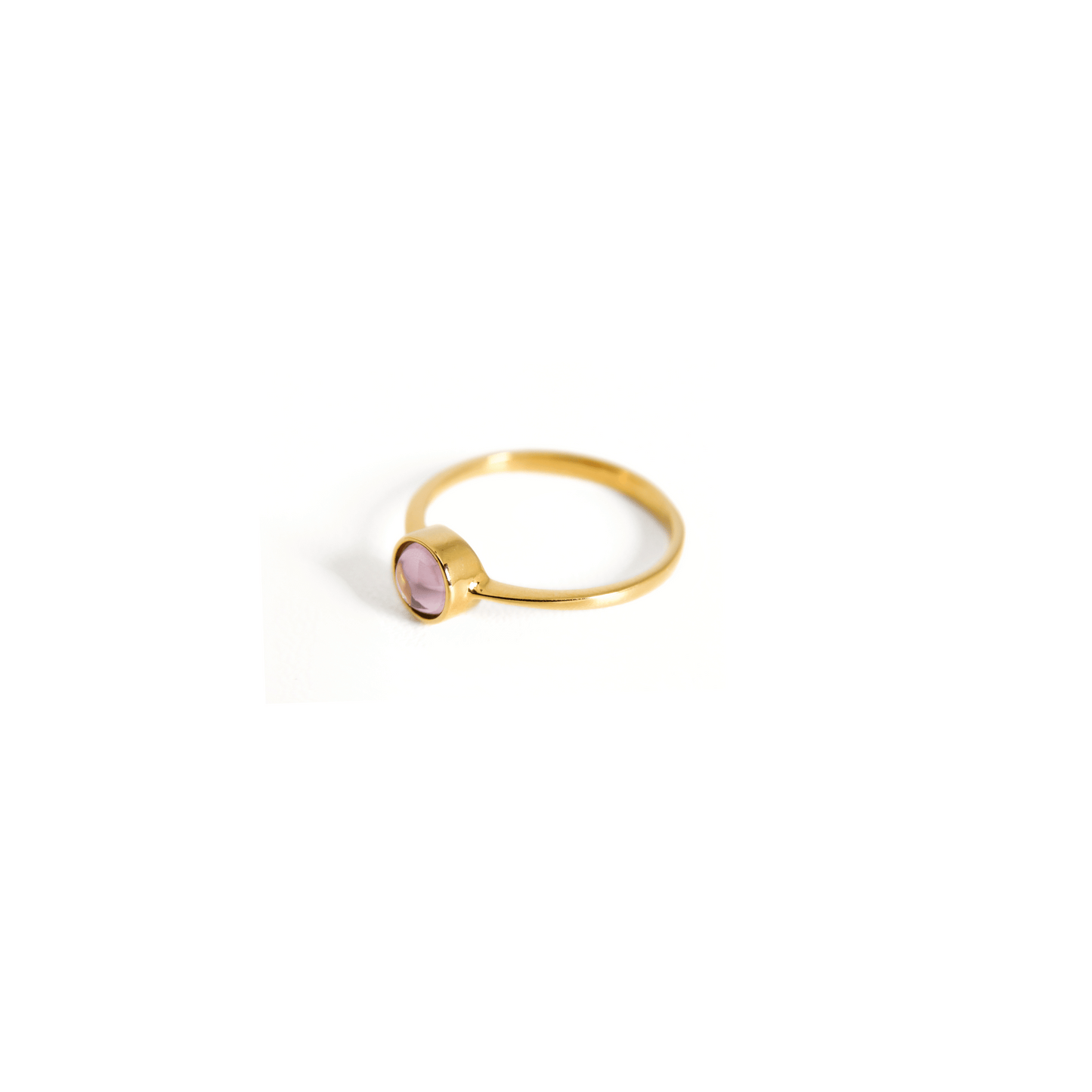 Pink Sapphire Cabochon Bezel Ring