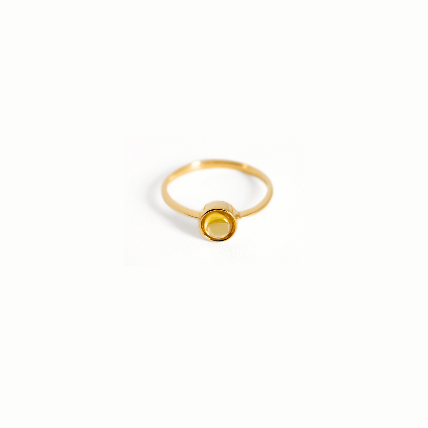 Yellow Topaz Cabochon Bezel Ring