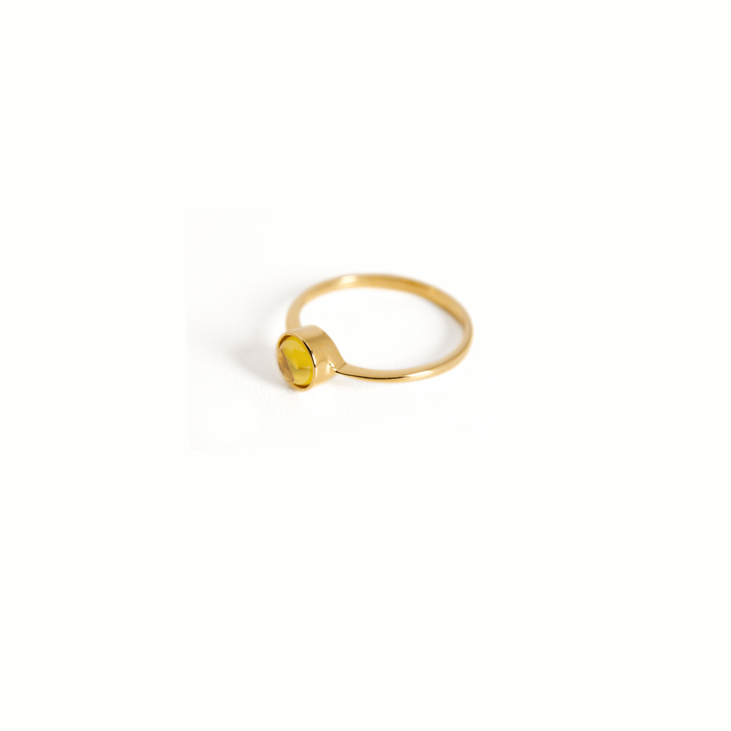 Yellow Topaz Cabochon Bezel Ring