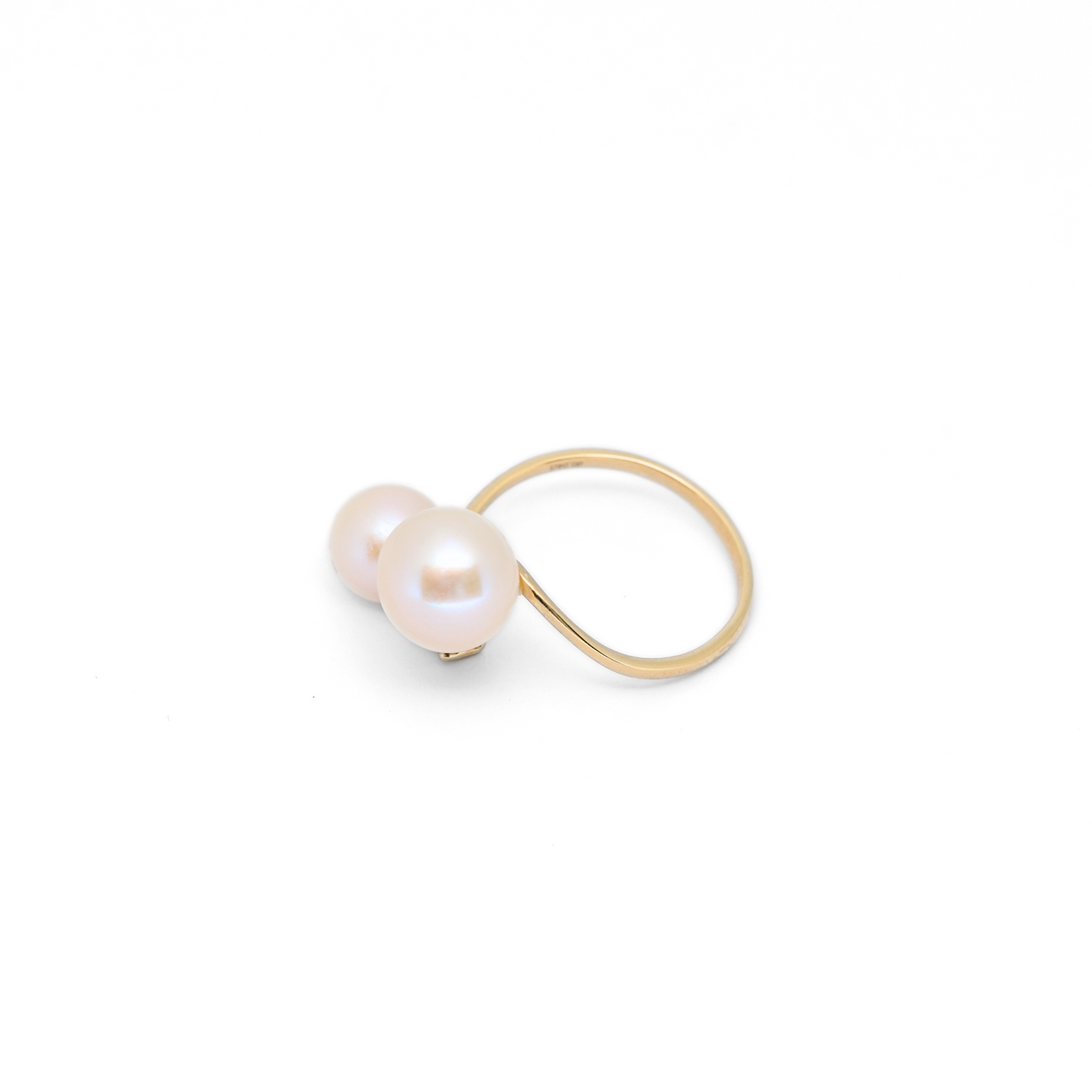 Double Pearl Diamond Ring