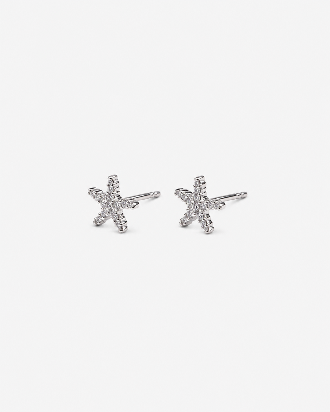 Diamond Starfish Studs - White Gold