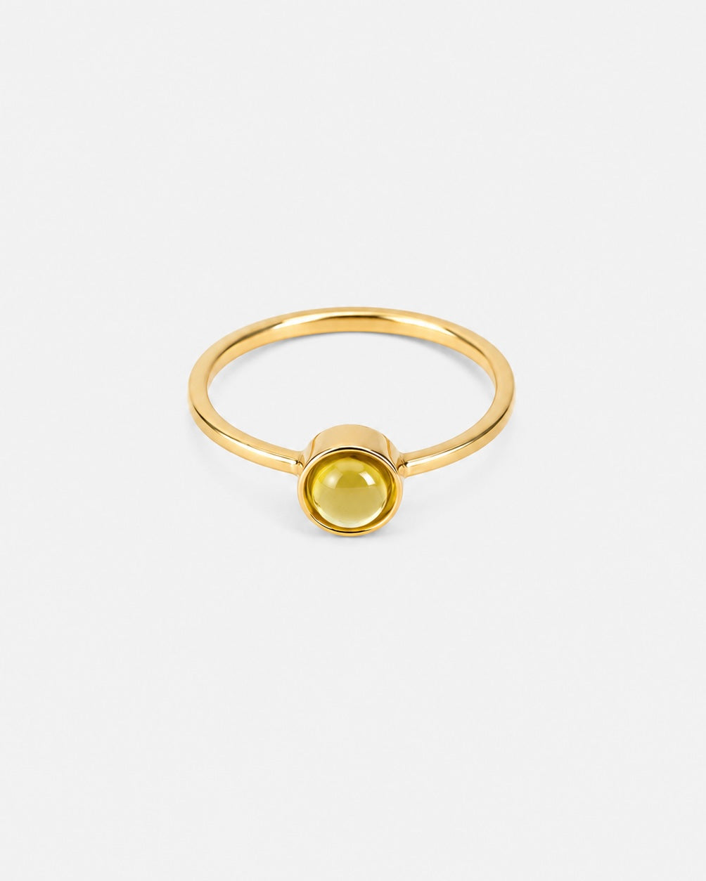 Yellow Topaz Cabochon Bezel Ring