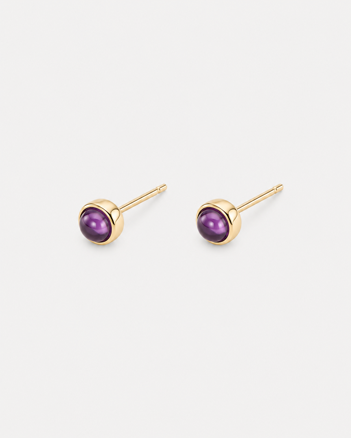 Amethyst Cabochon Bezel Studs