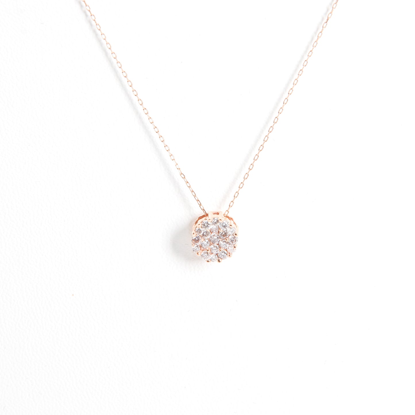 Round Diamond Illusion Floating Necklace
