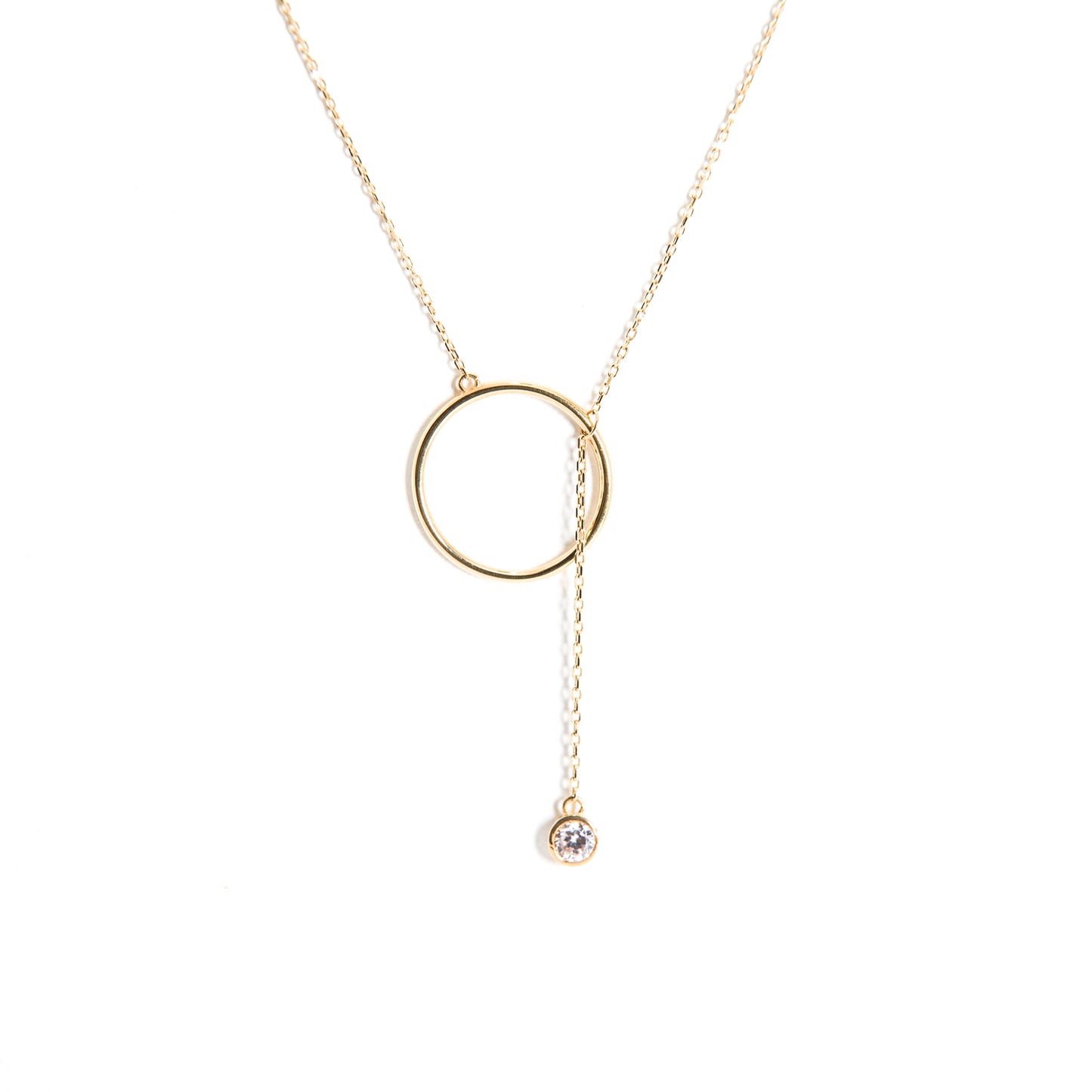Open Circle Lariat Necklace