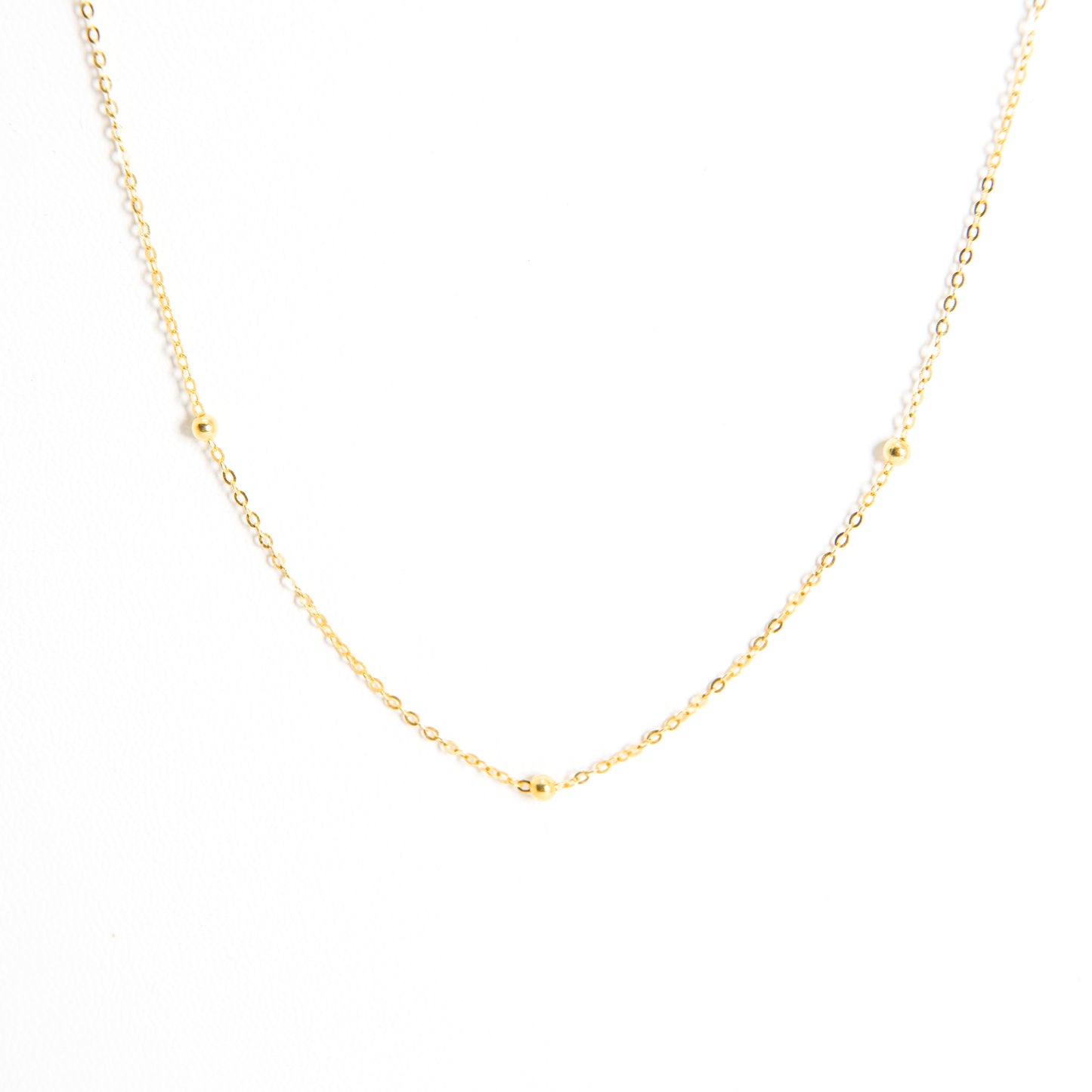 Delicate Gold Chain Station Necklace