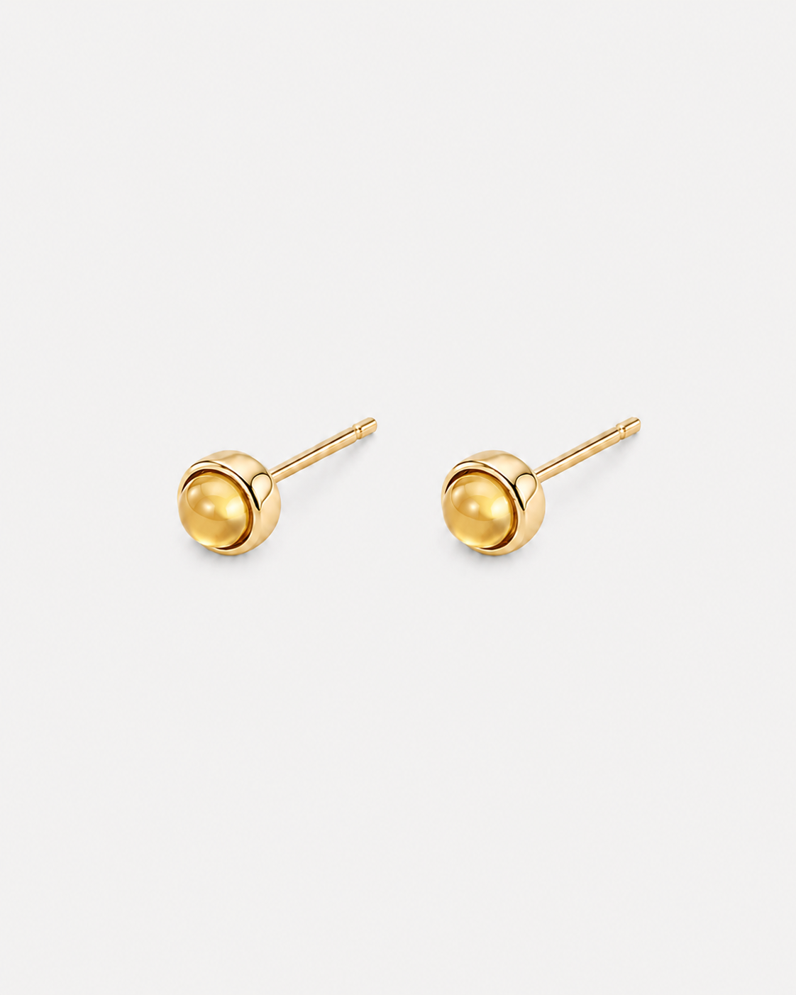 Yellow Topaz Cabochon Bezel Studs