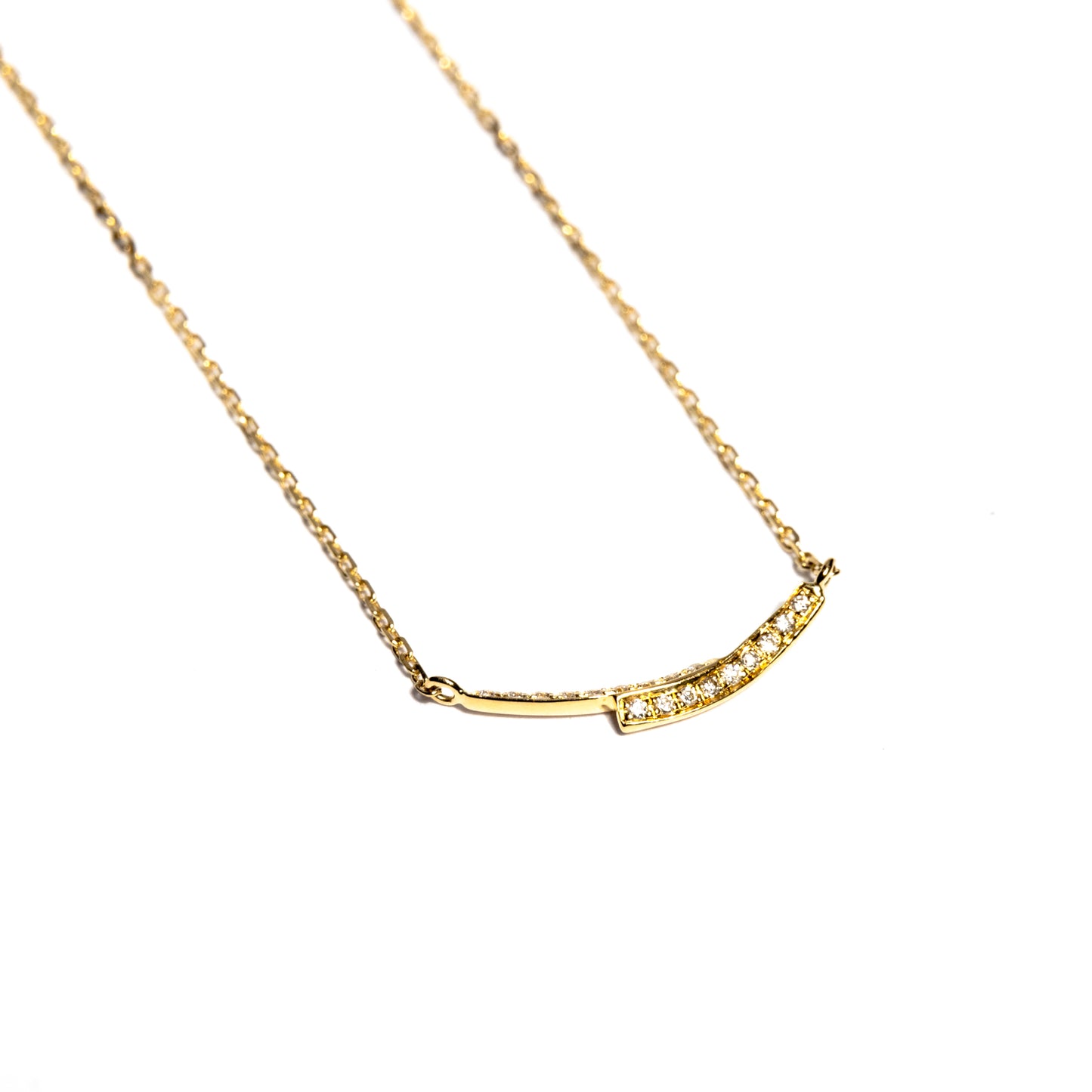 Double Curve Diamond Necklace