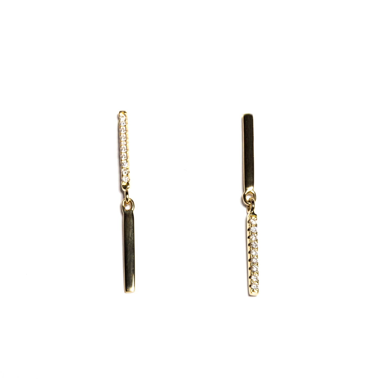 Double Bar Diamond Drop Earrings