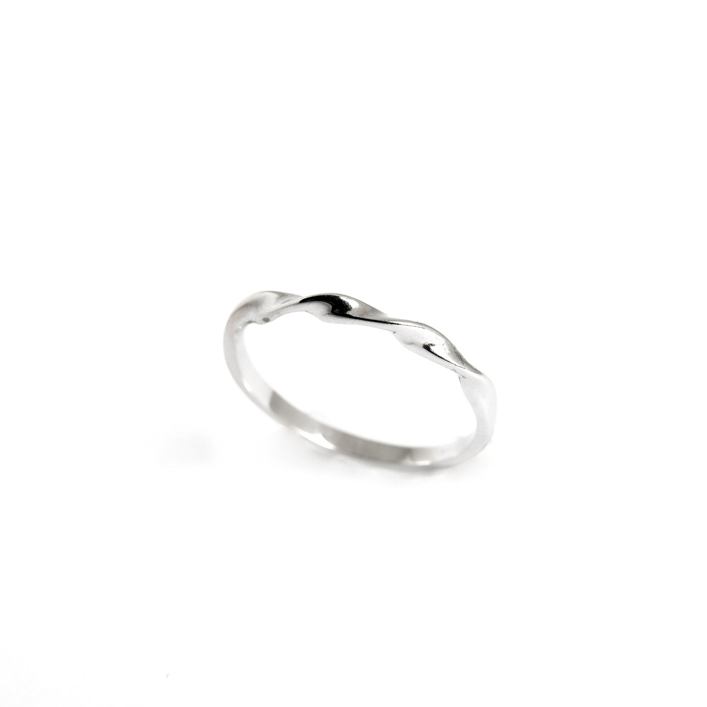 Twisted Stackable Ring - White Gold