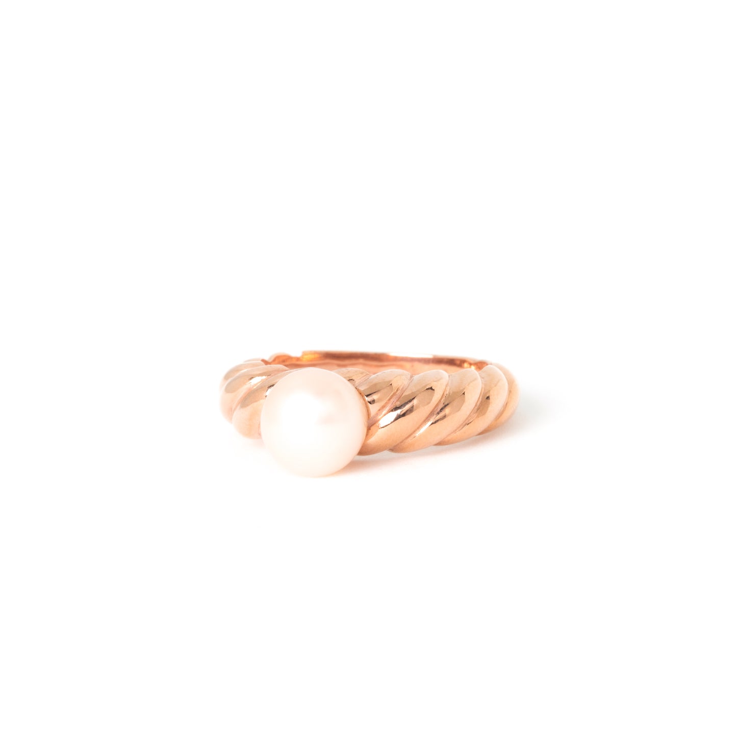 Pearl Croissant Ring - Rose Gold