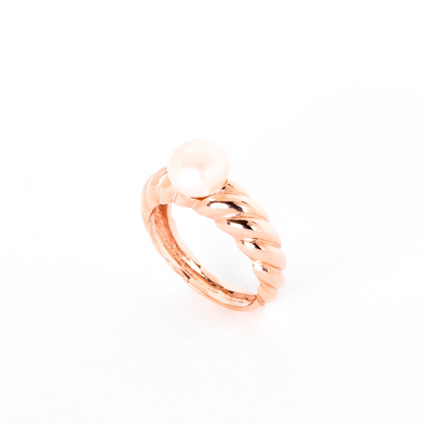 Pearl Croissant Ring - Rose Gold