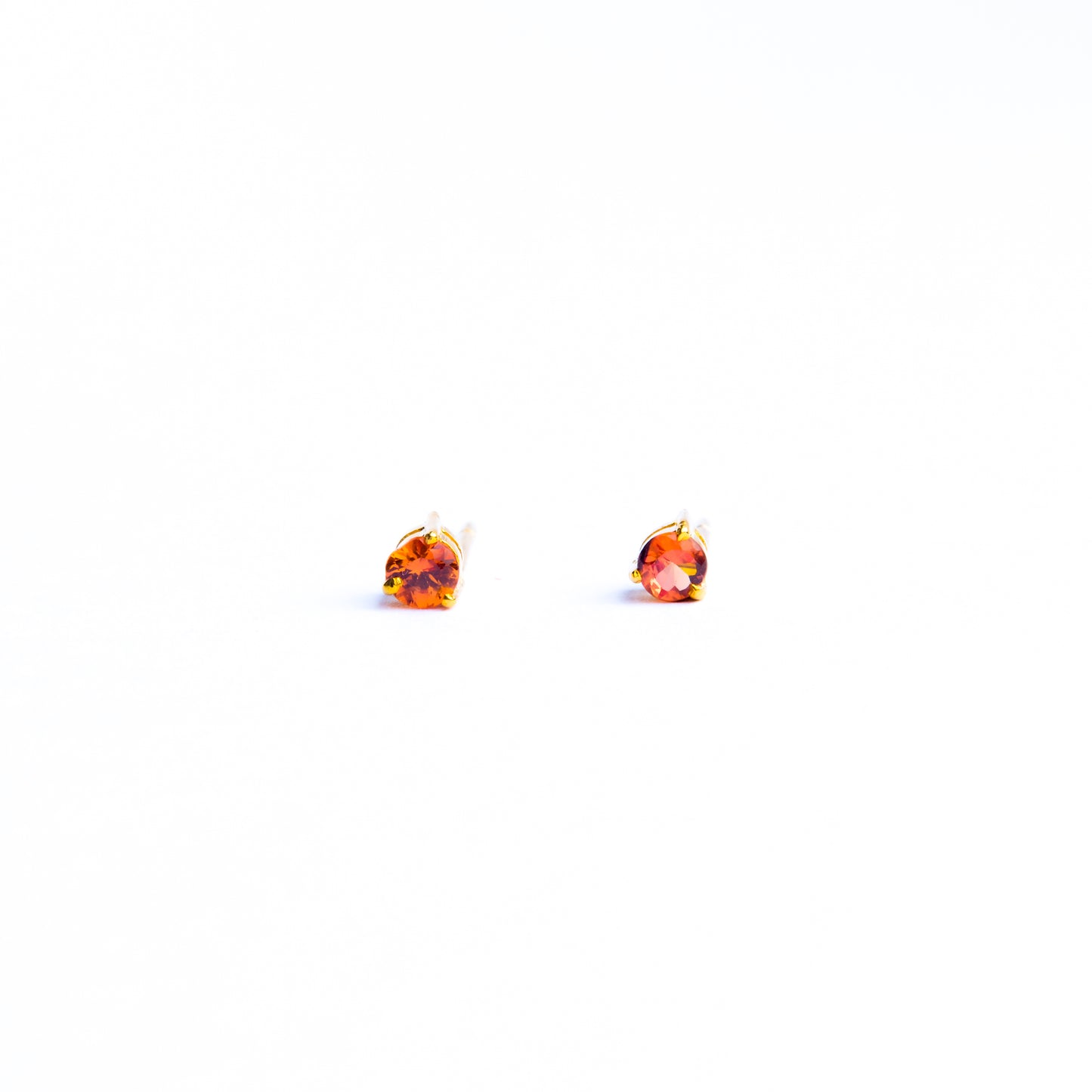 Cherry Orange Sapphire Studs