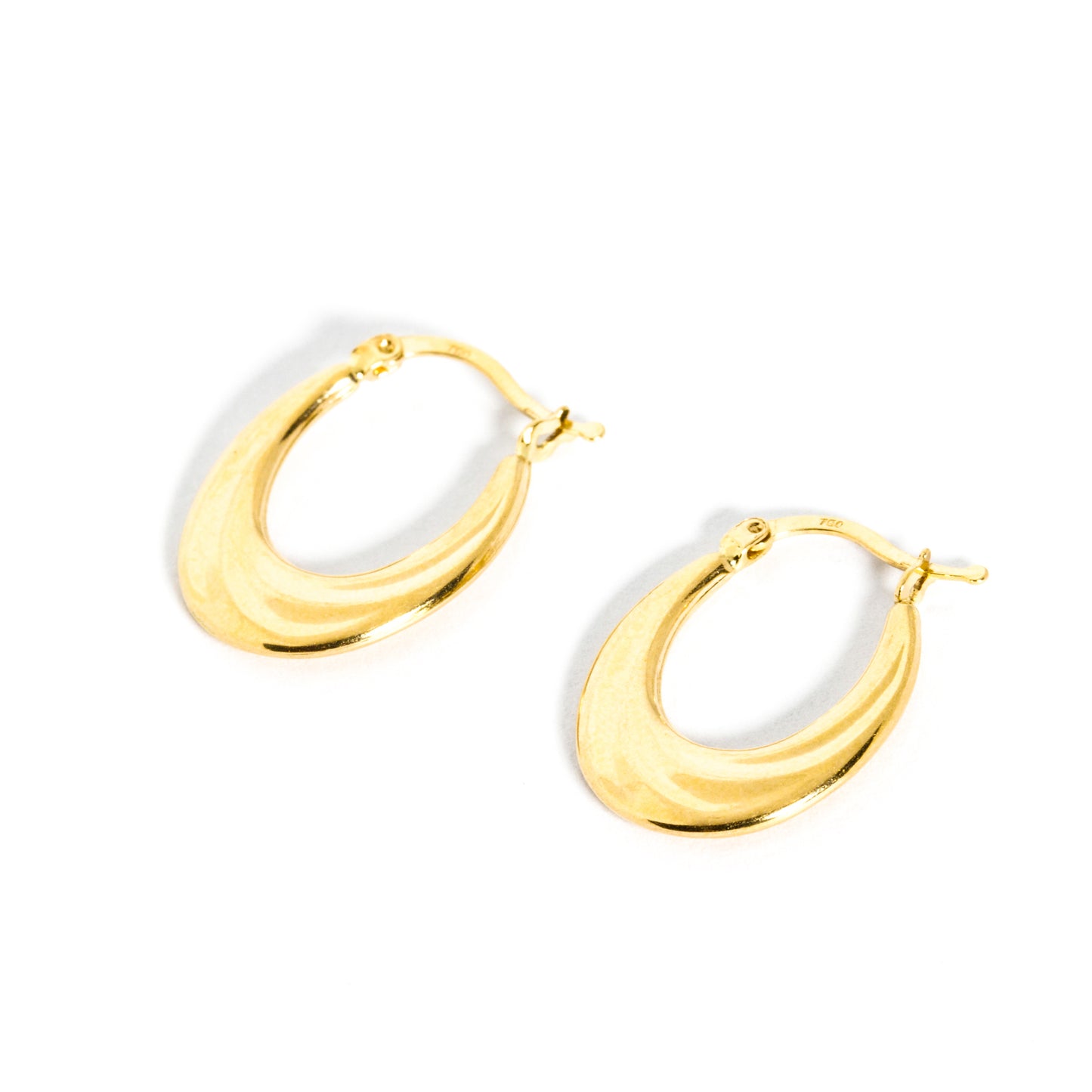 Oval Twisted Textured Hoop Earrings