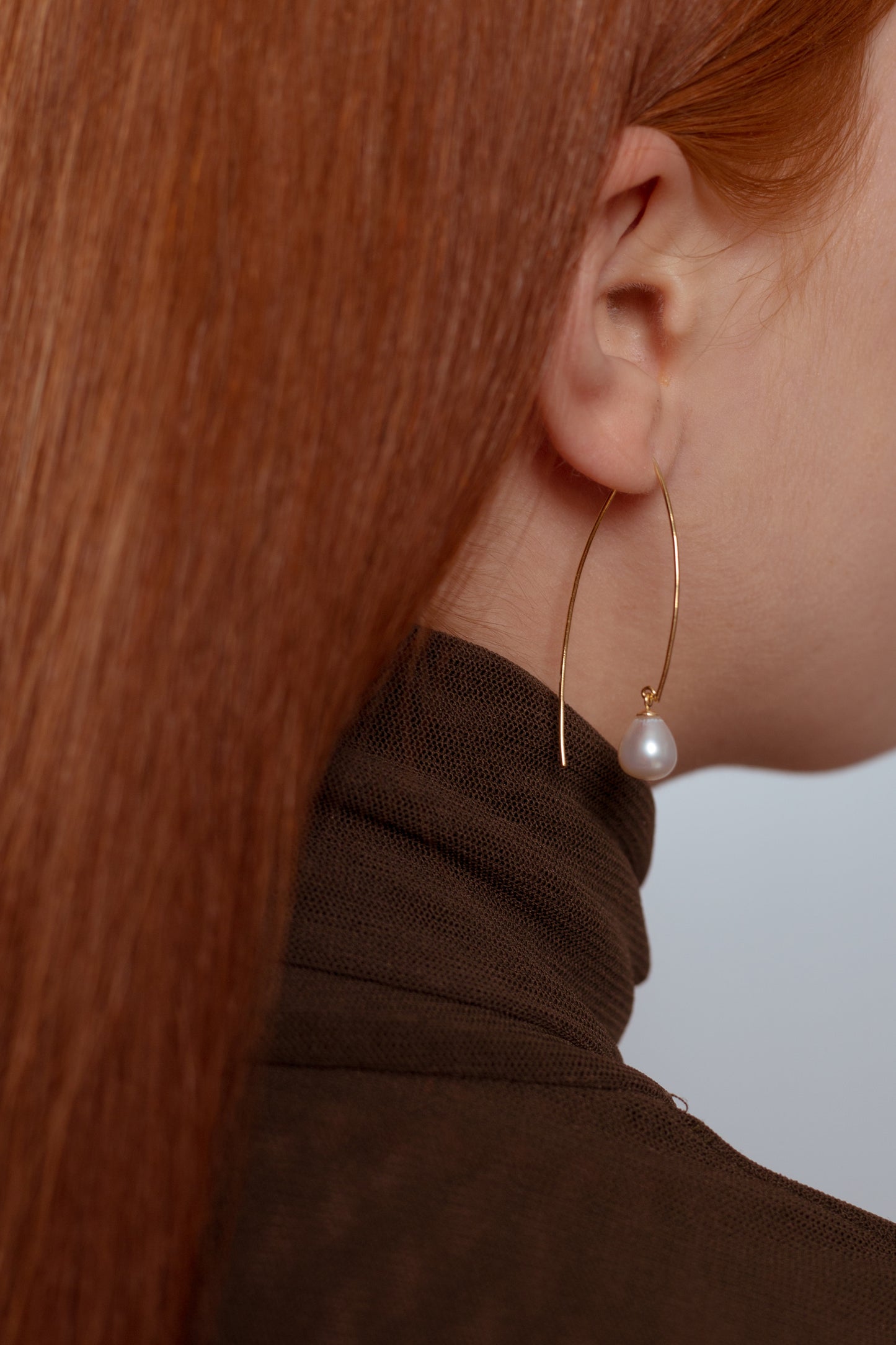 Lana Pearl Open Hoop Earrings