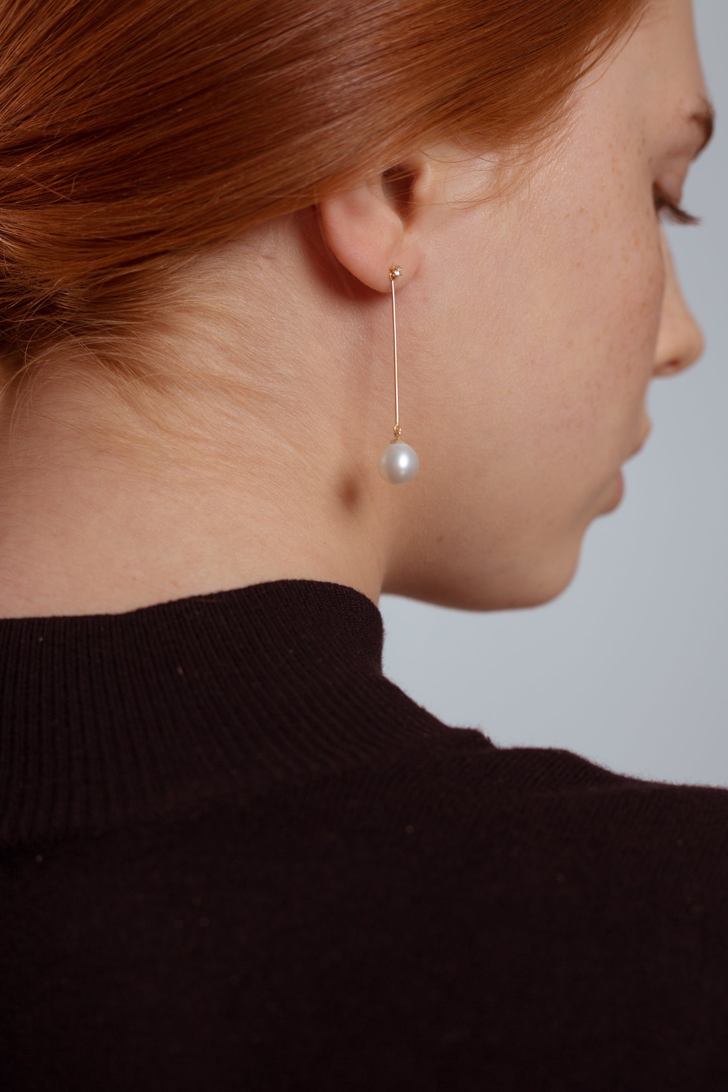 Julia Pearl Diamond Drop Earrings