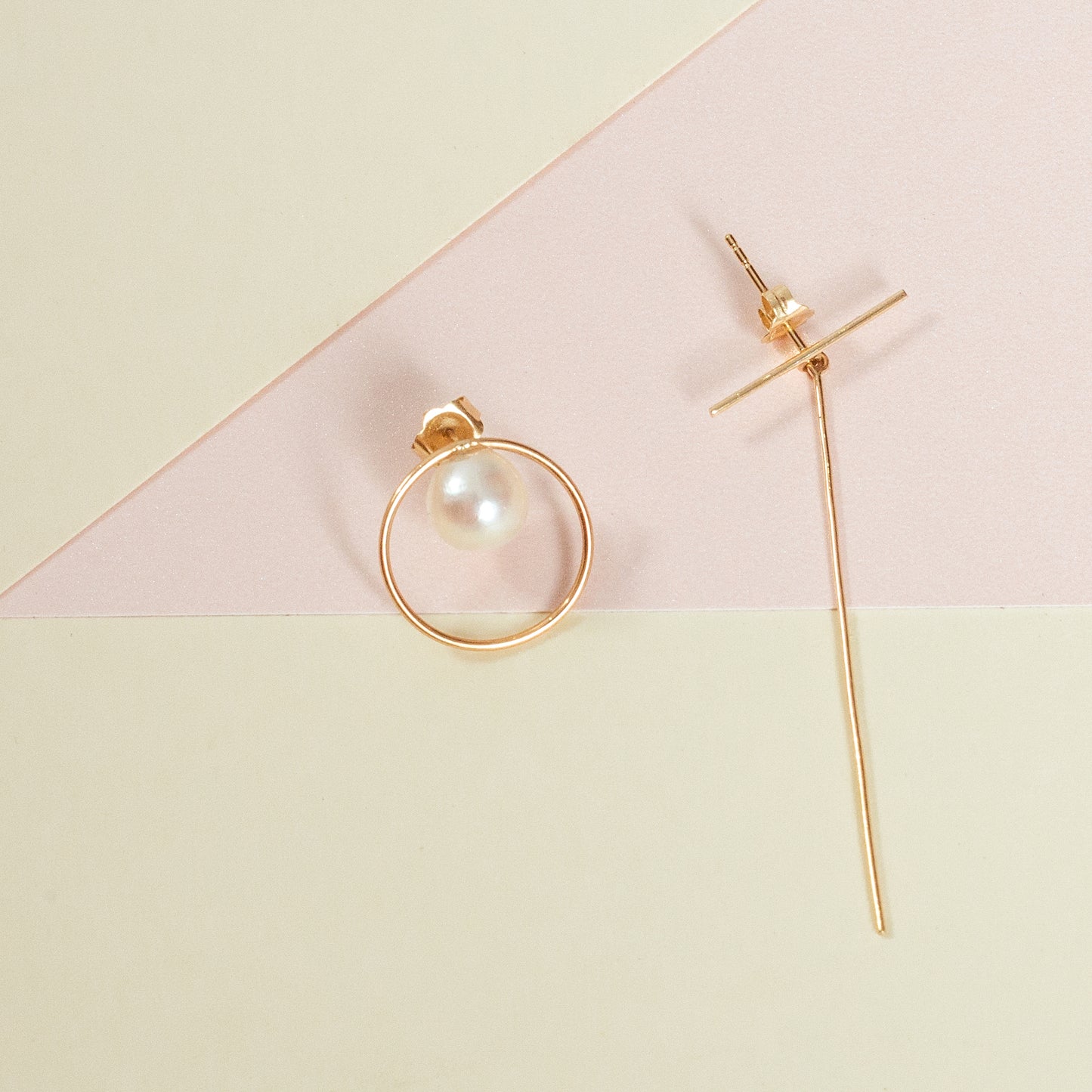 Geometric Pearl Earrings