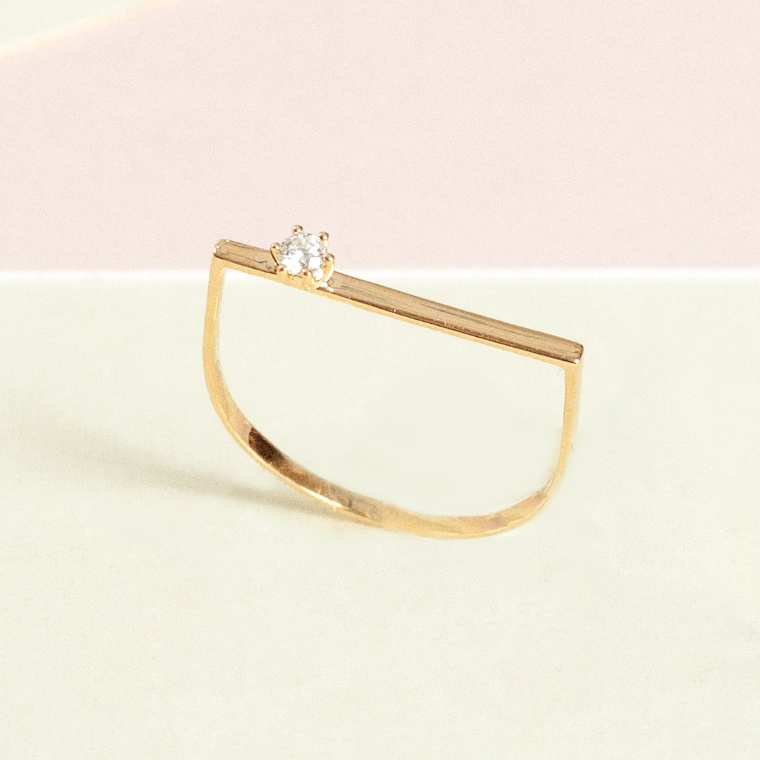 Vera Diamond Geometrical Ring - Yellow Gold