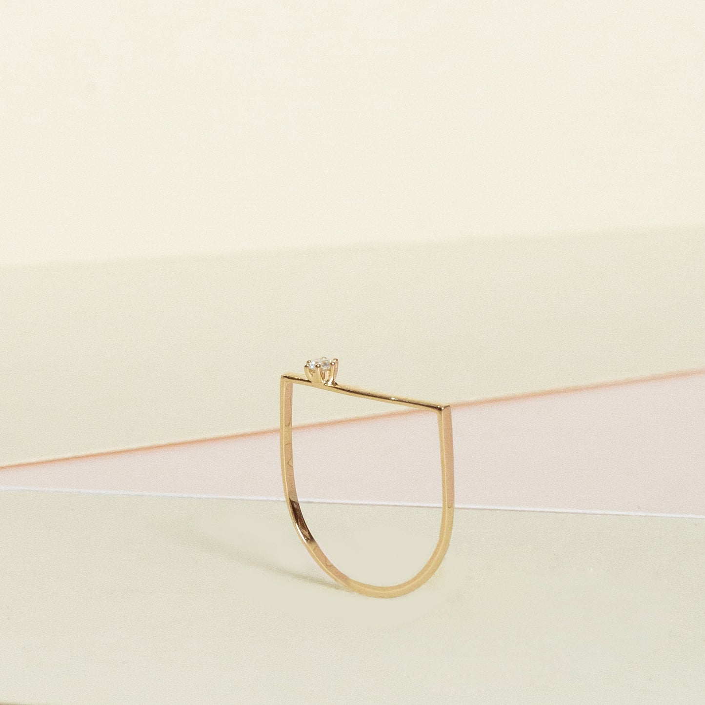 Vera Diamond Geometrical Ring - Yellow Gold