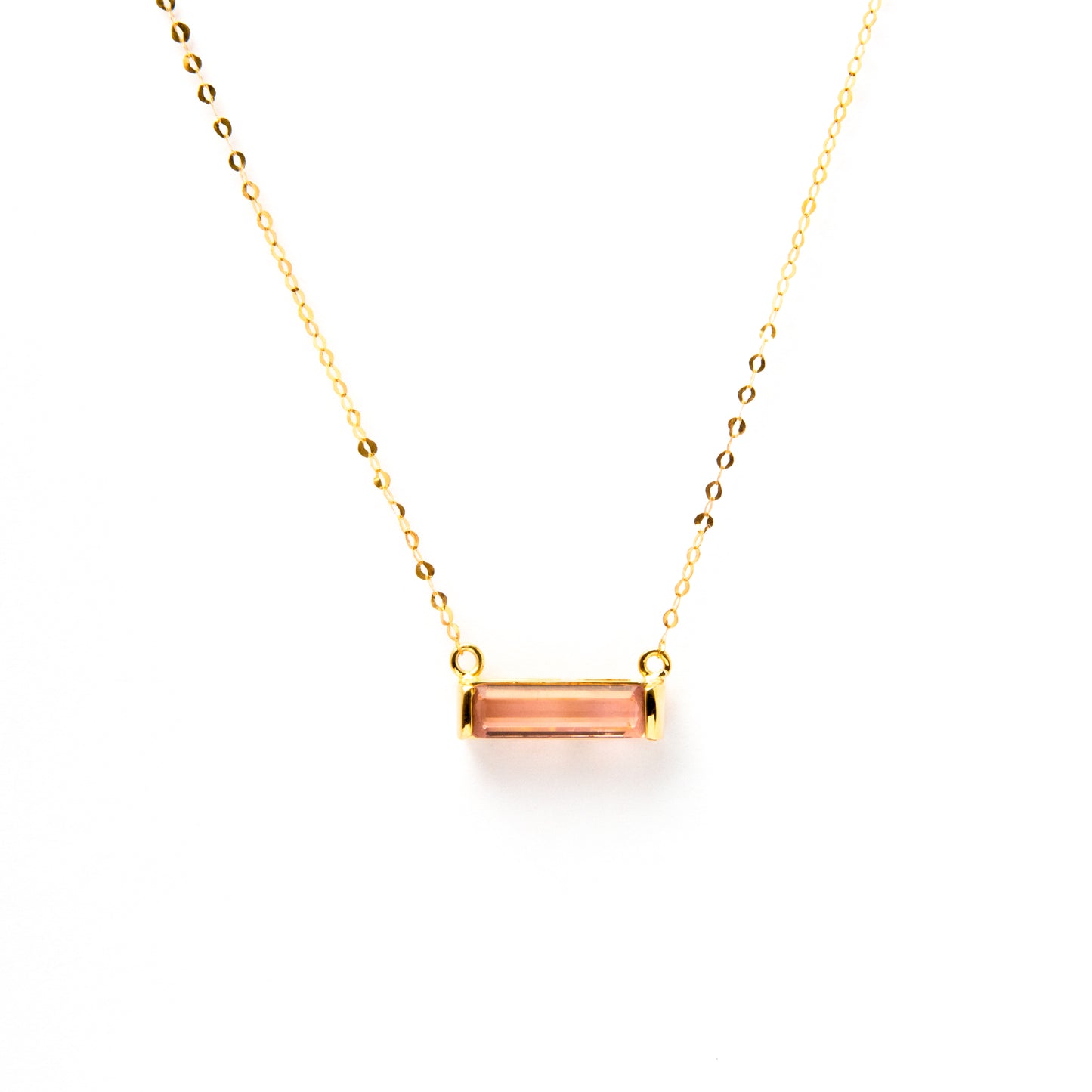 Astrid Watermelon Tourmaline Bar Necklace