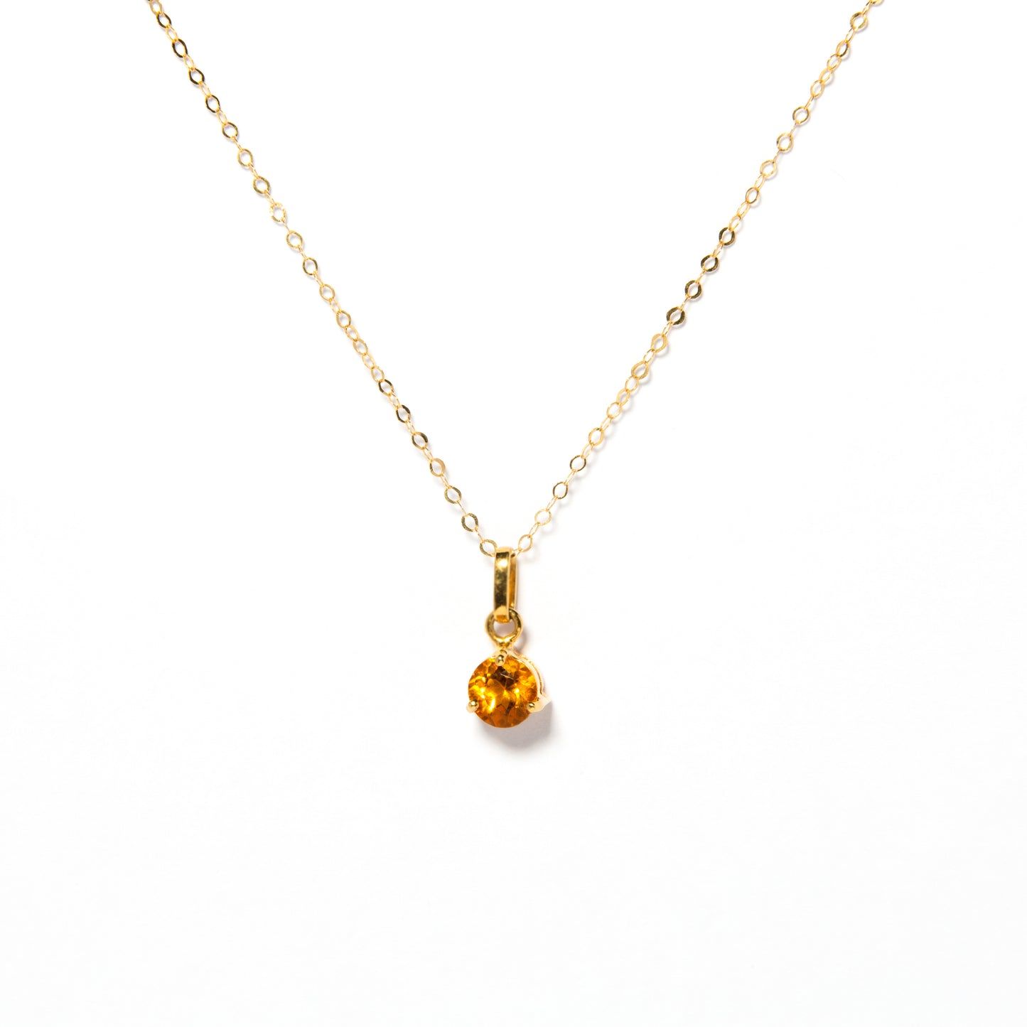 Lilo Three Prong Orange Sapphire Necklace
