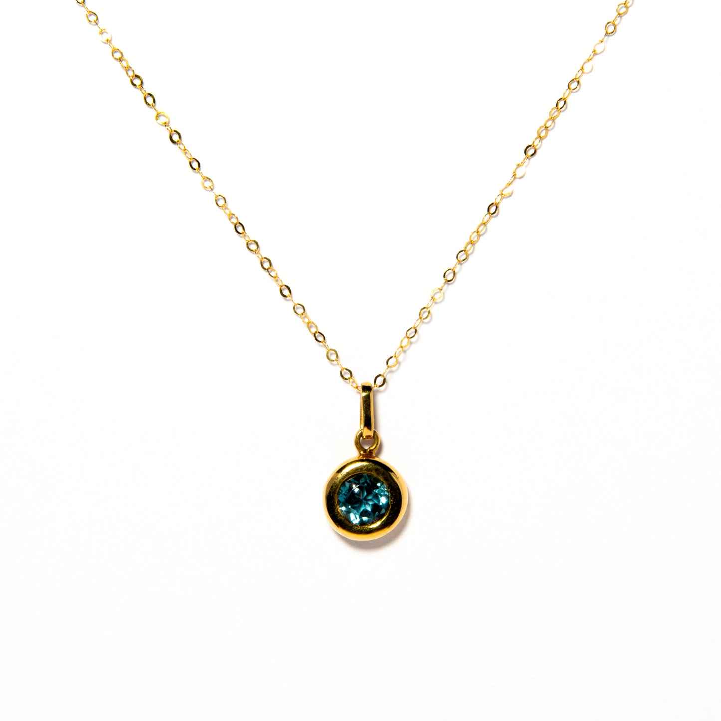 Leon Blue Topaz Bezel Necklace