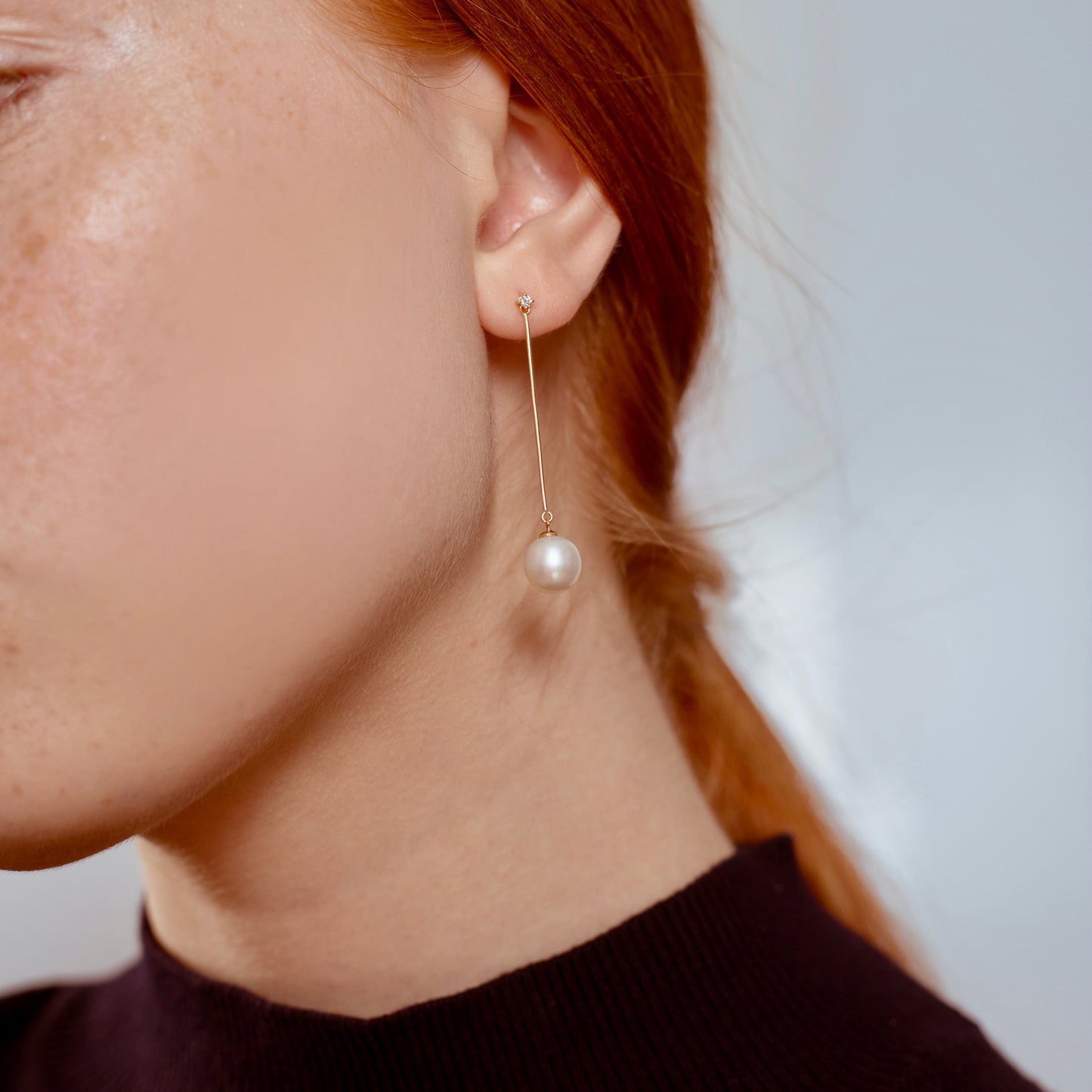 Julia Pearl Diamond Drop Earrings