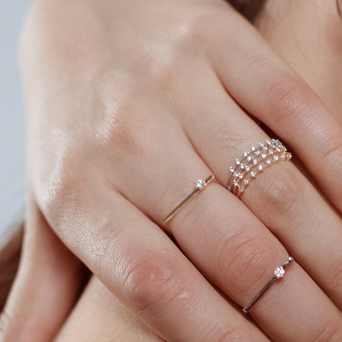 Vera Diamond Geometrical Ring - Yellow Gold