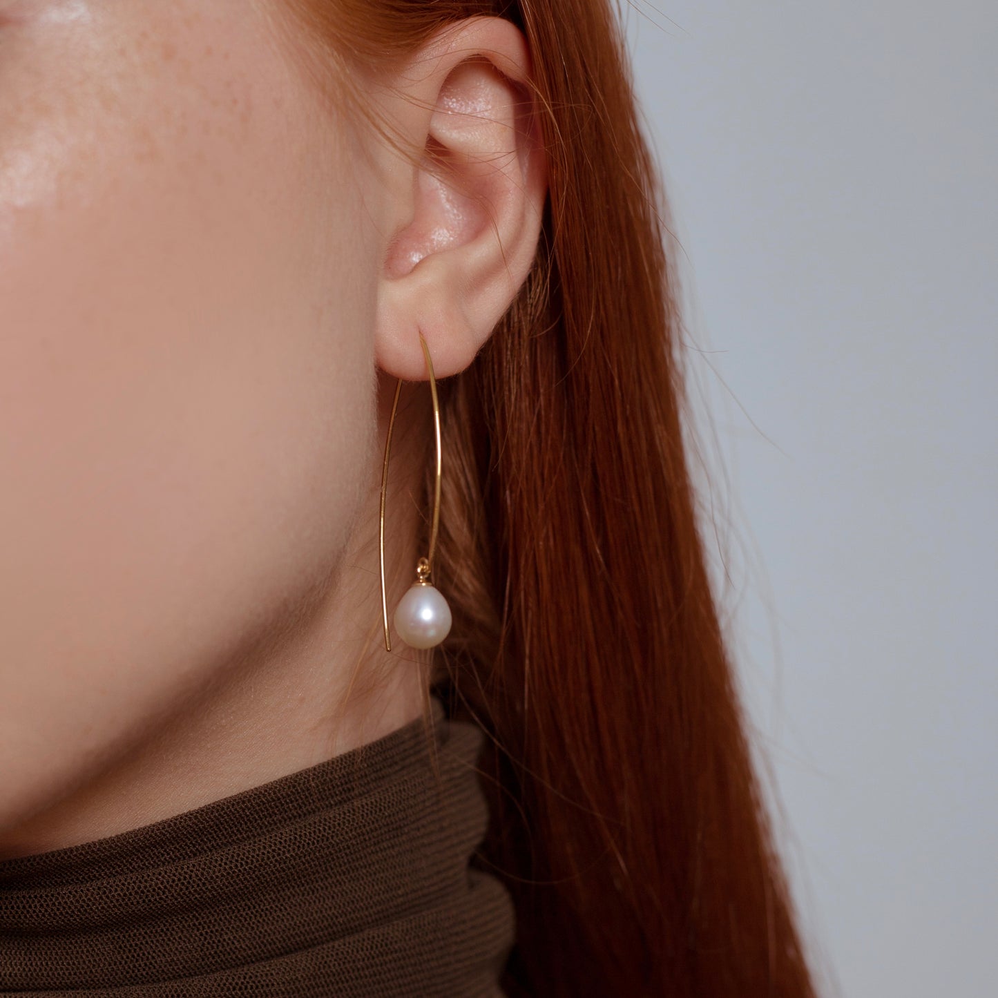 Lana Pearl Open Hoop Earrings