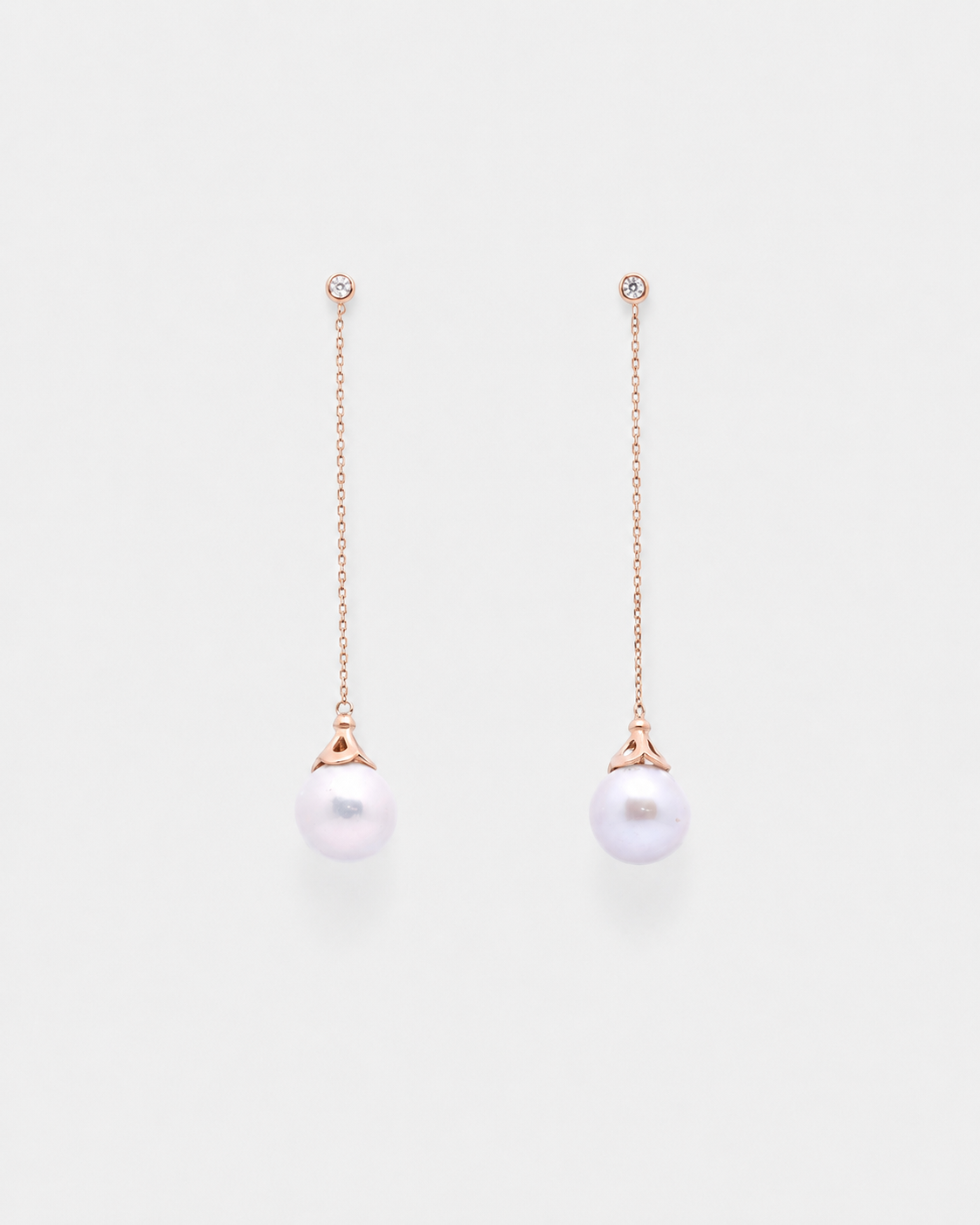 Pearl Diamond Drop Earrings