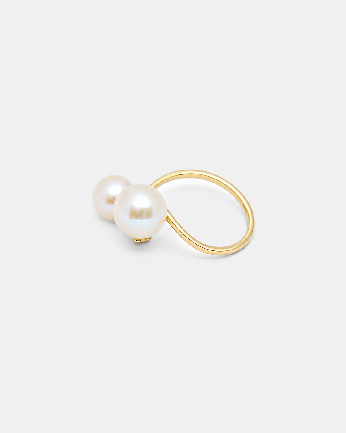 Double Pearl Diamond Ring