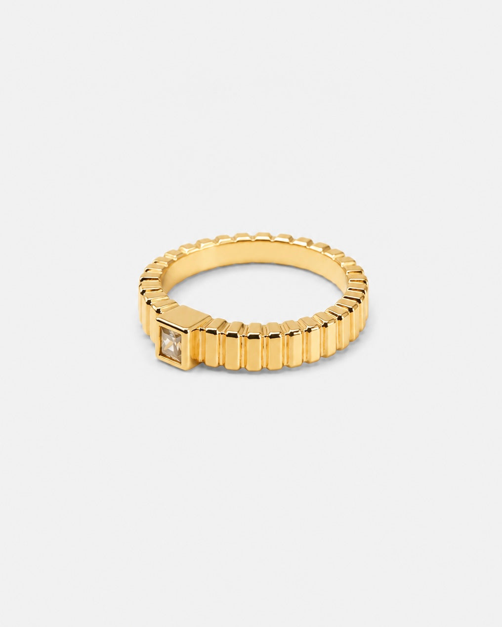 Ribbed Diamond Ring