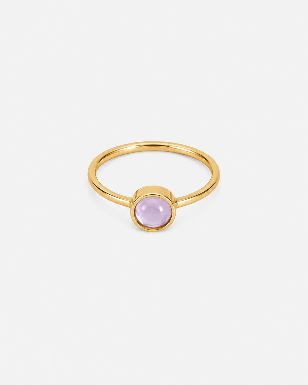 Amethyst Cabochon Bezel Ring