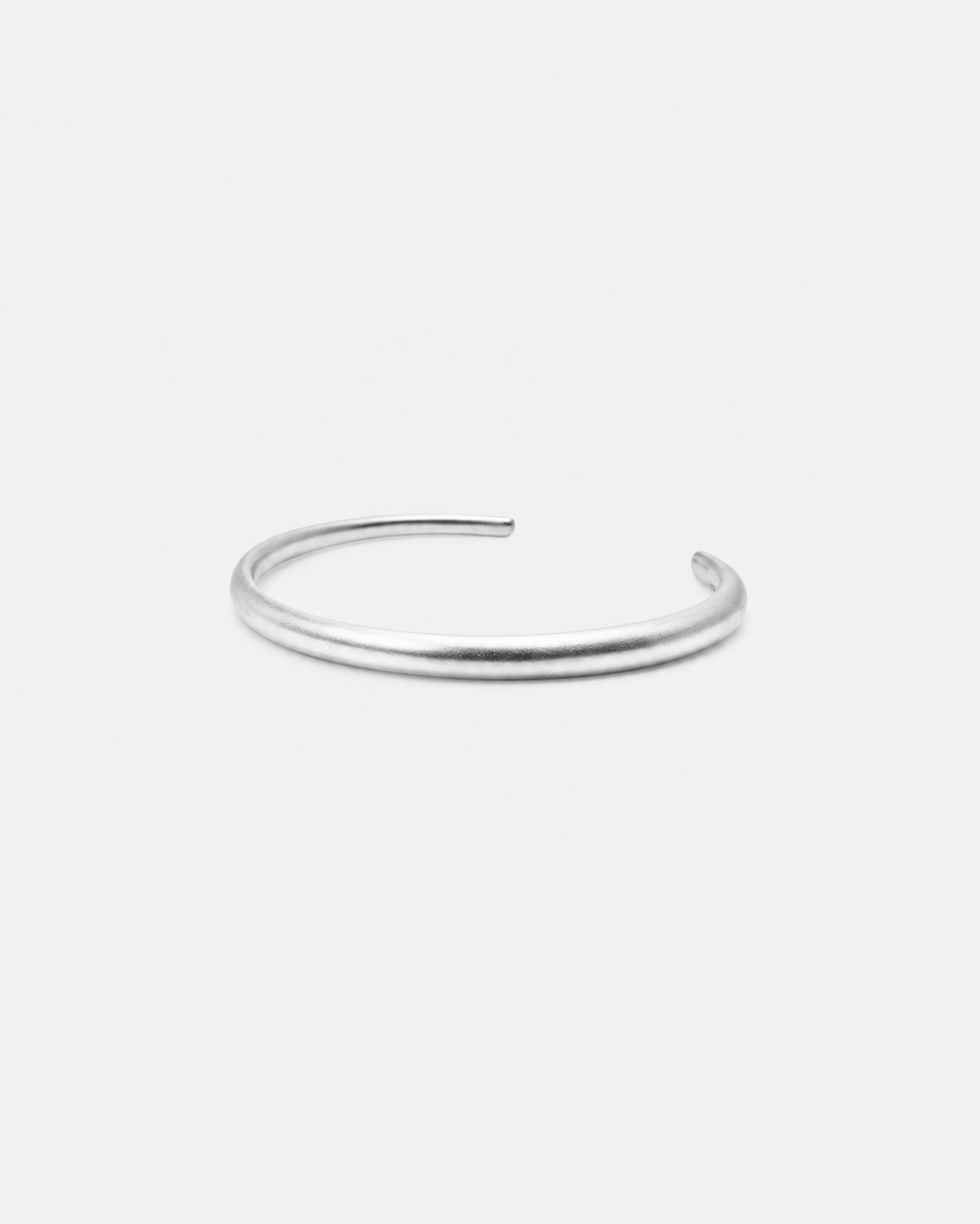 925 Dome Matte Bangle 18K White Gold Vermeil
