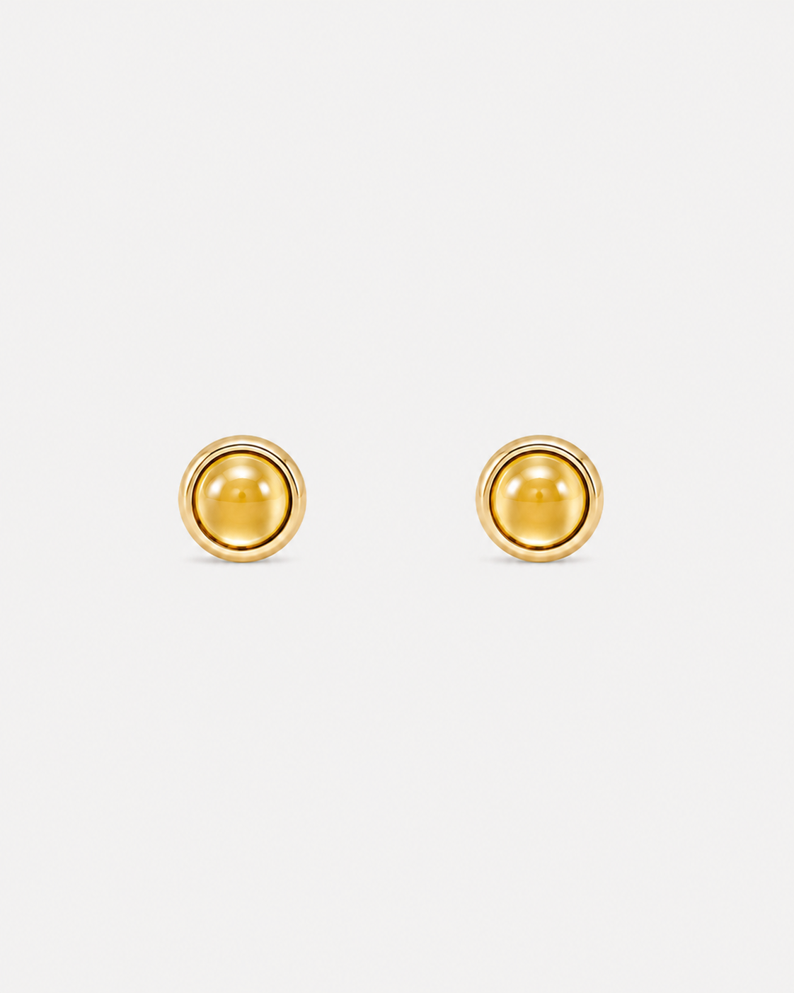 Yellow Topaz Cabochon Bezel Studs
