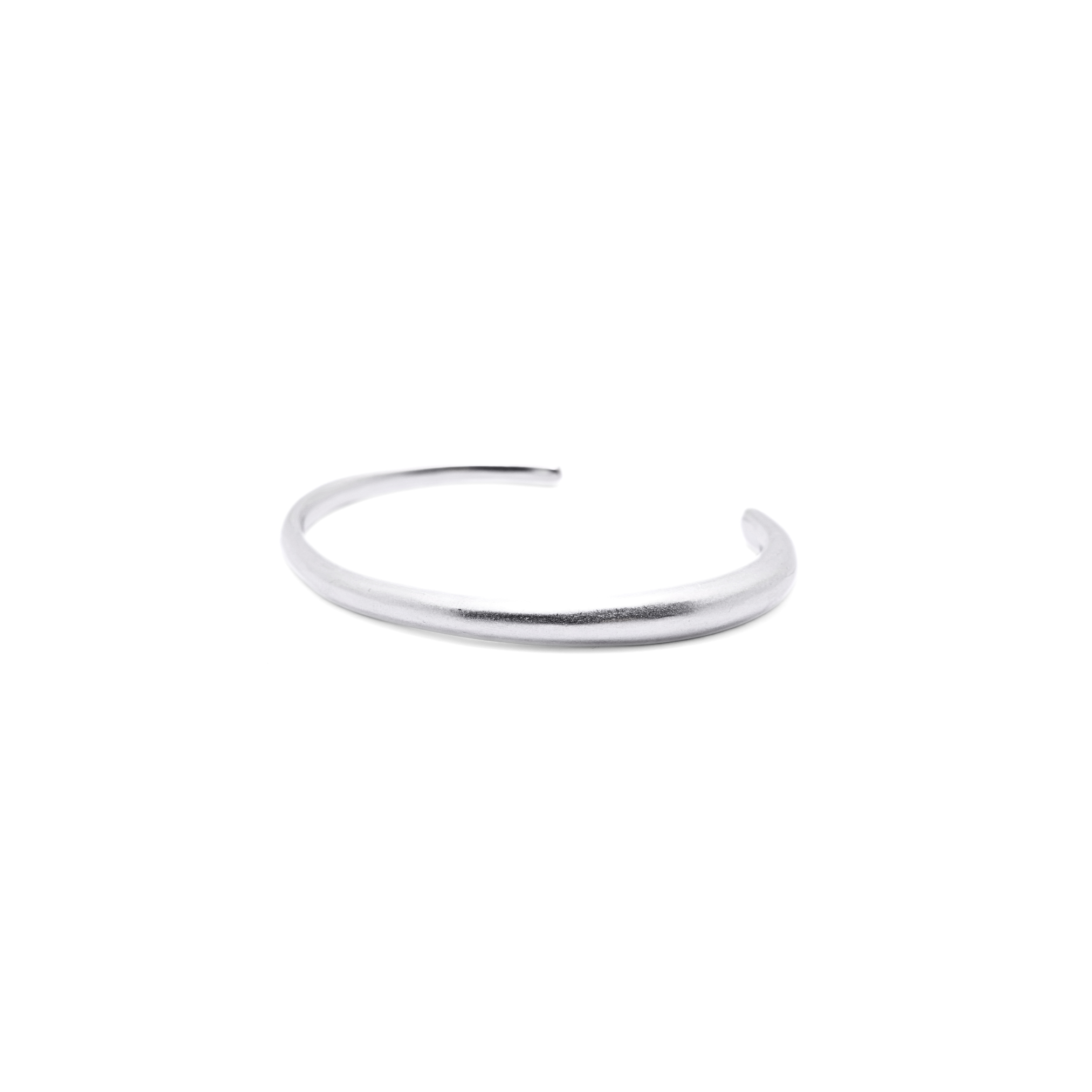 925 Dome Matte Bangle 18K White Gold Vermeil