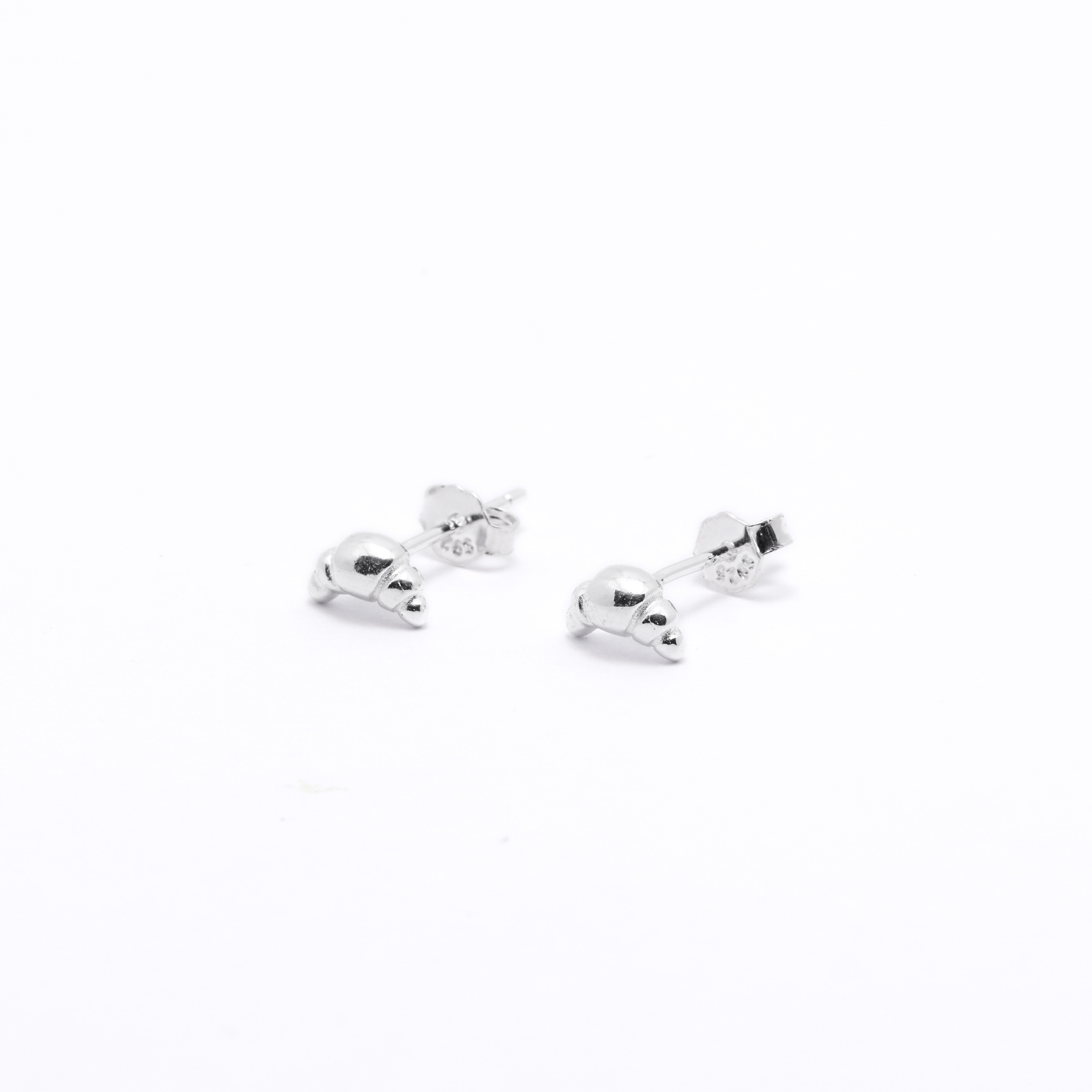 925 Croissant Studs