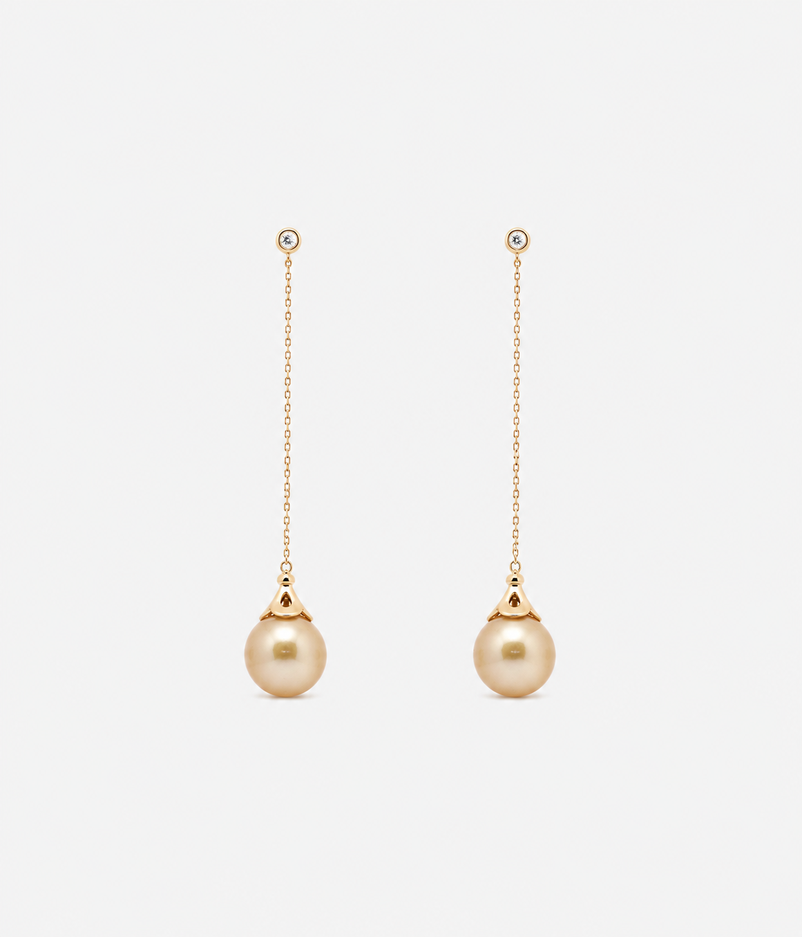 Pearl Diamond Drop Earrings (South Sea Pearls)