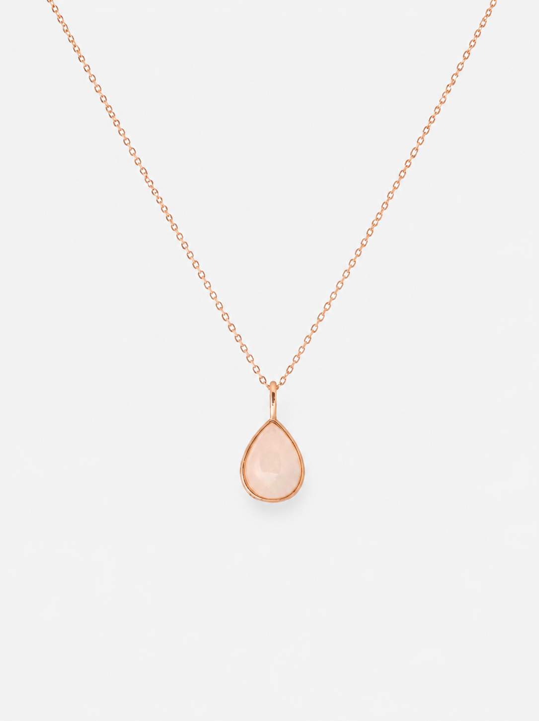 Opal Teardrop Pendant - Rose Gold
