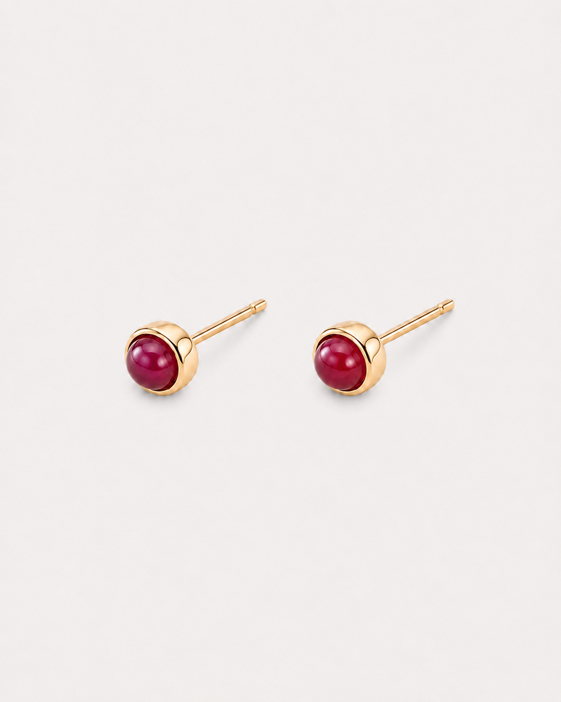 Ruby Cabochon Bezel Studs
